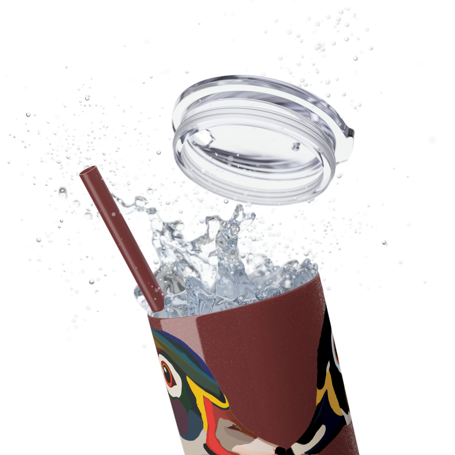 Woodie Drake & Hen Skinny Tumbler with Straw (Multiple Colors)