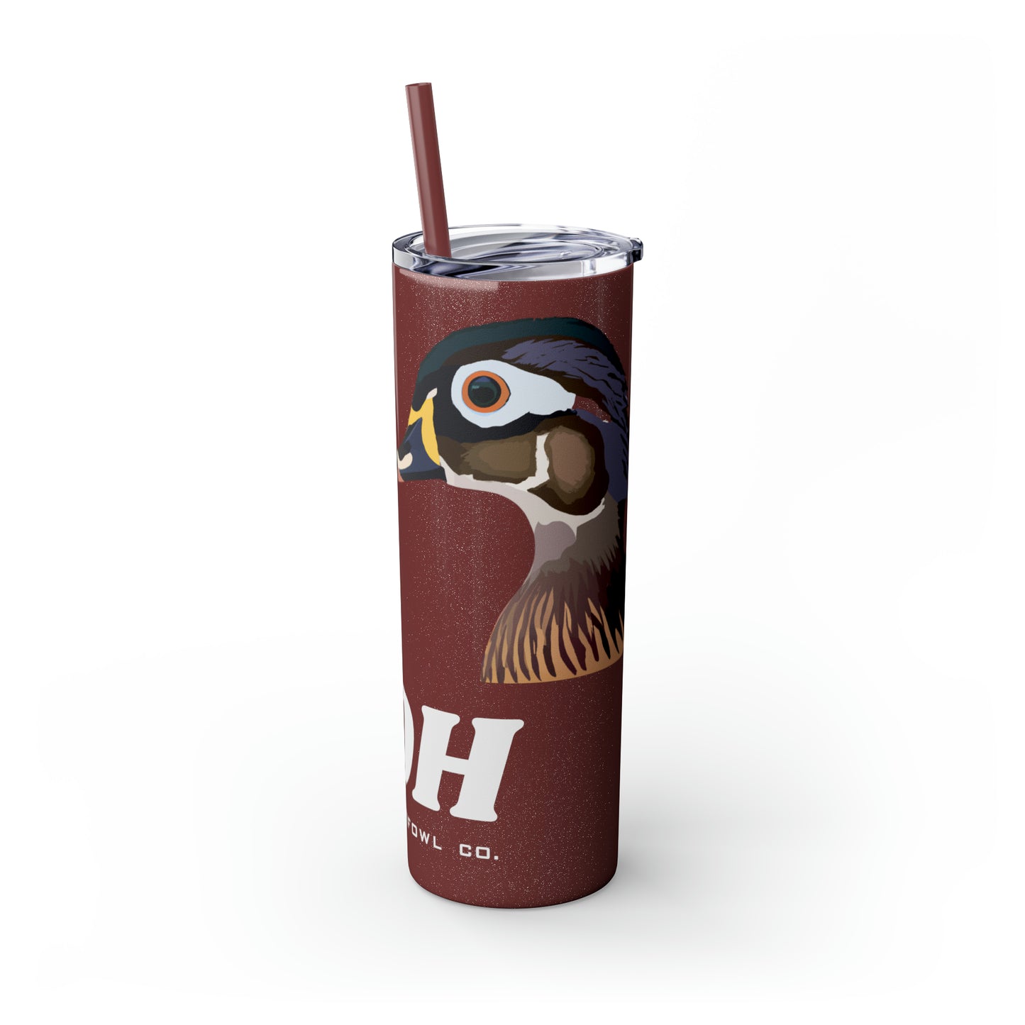 Woodie Drake & Hen Skinny Tumbler with Straw (Multiple Colors)