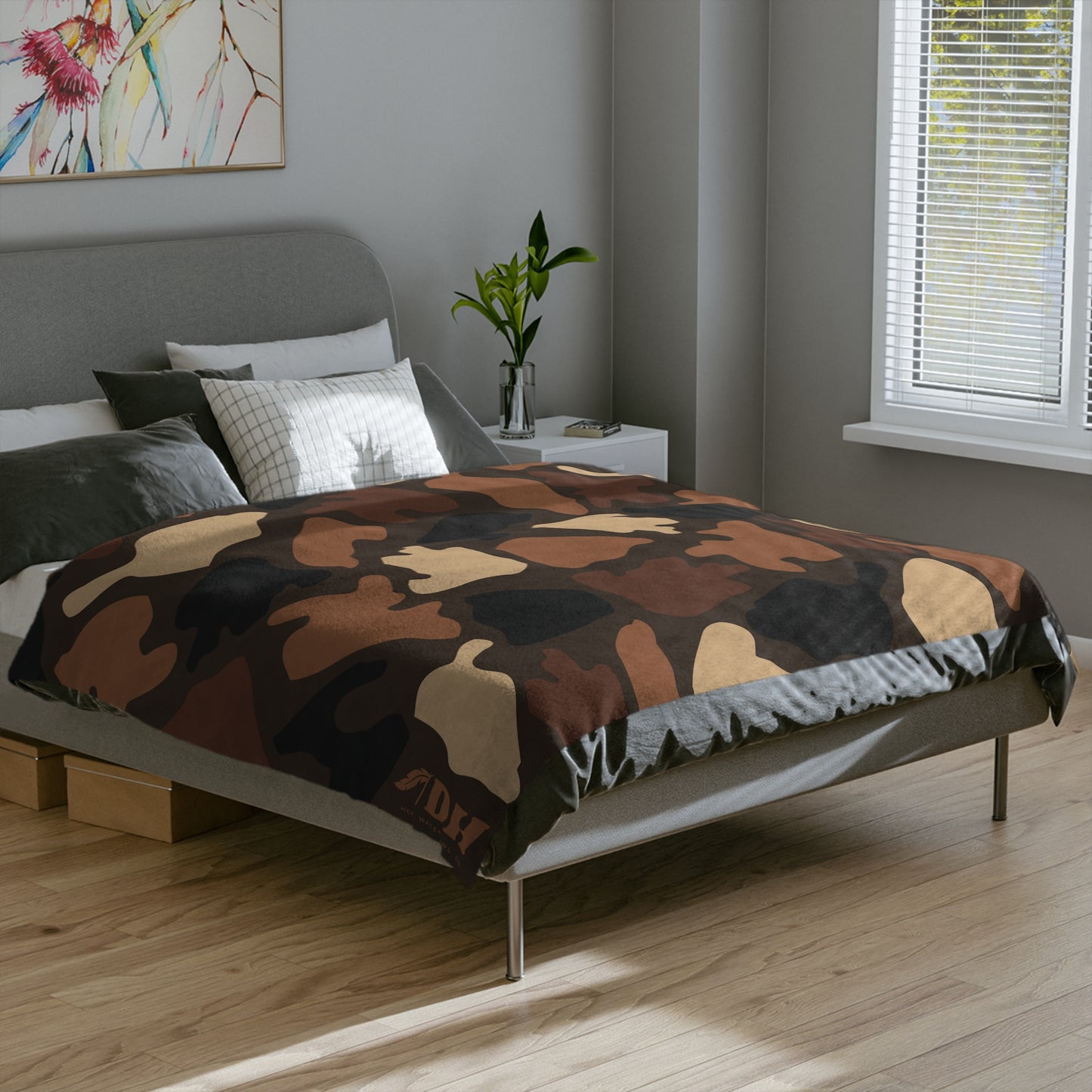 Old School Camo Fleece Blanket in Smores 80"x60"