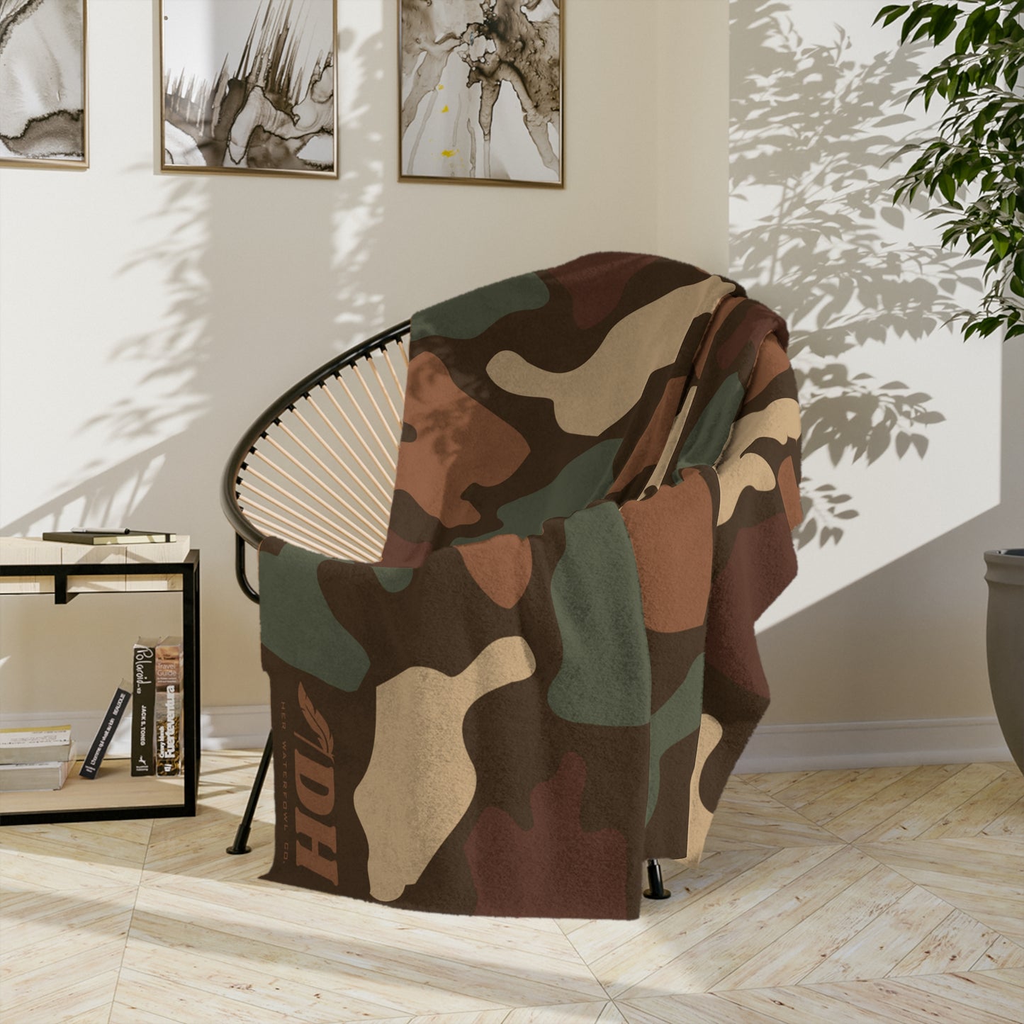 Old School Camo Fleece Blanket in Duck Blind 80"x60"