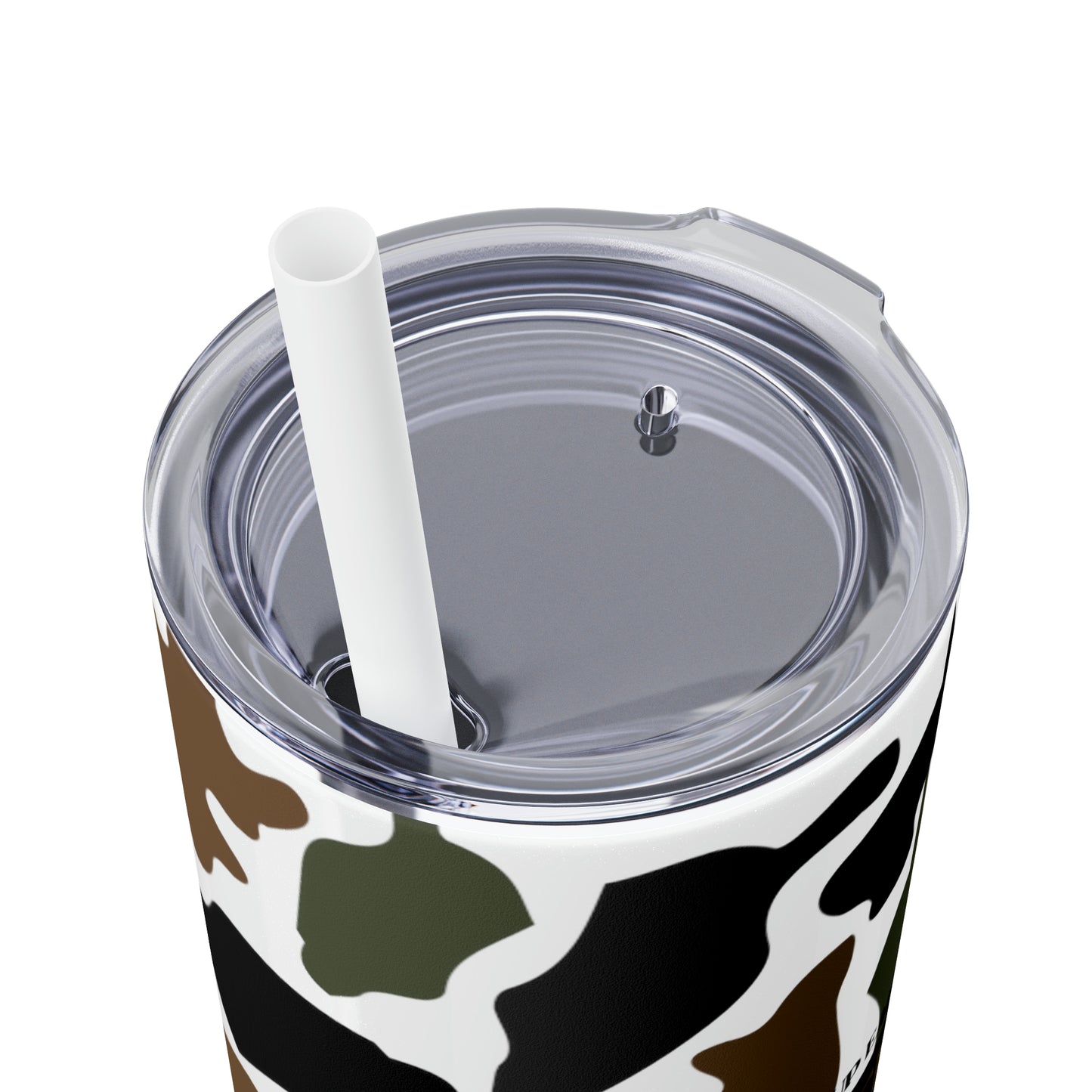 Coffee, Bacon & Ducks Skinny Tumbler with Straw (Light Colors)