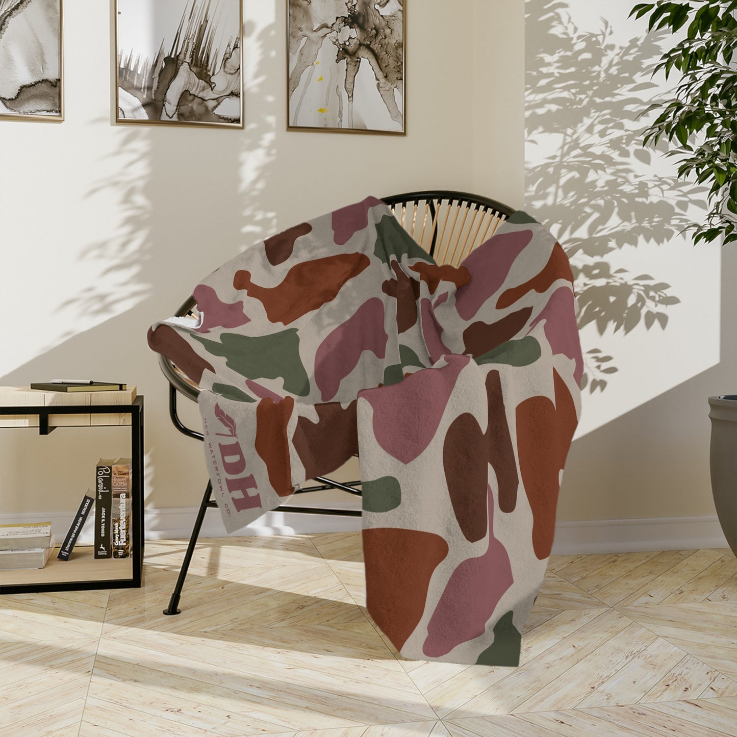 Old School Camo Fleece Blanket in Fall 60"x50"