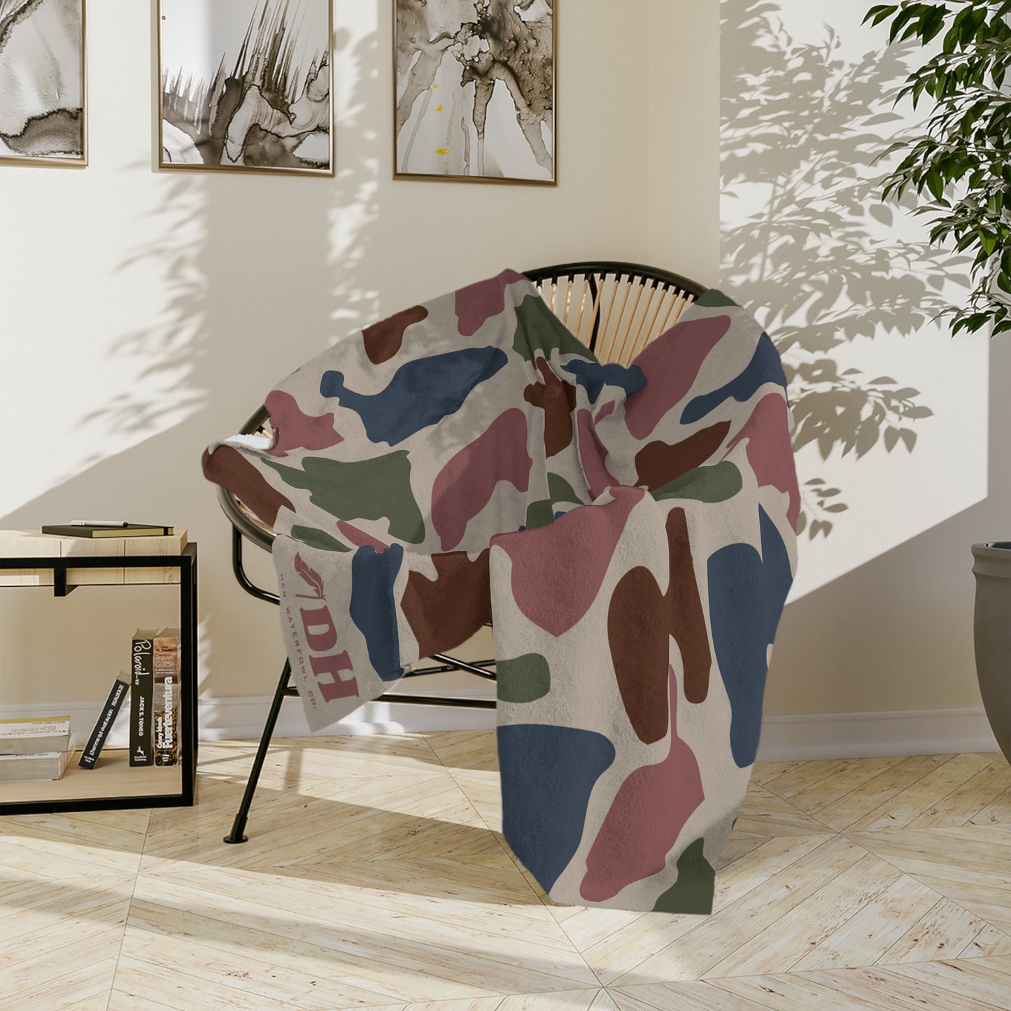 Old School Camo Fleece Blanket in Coastal 60"x50"