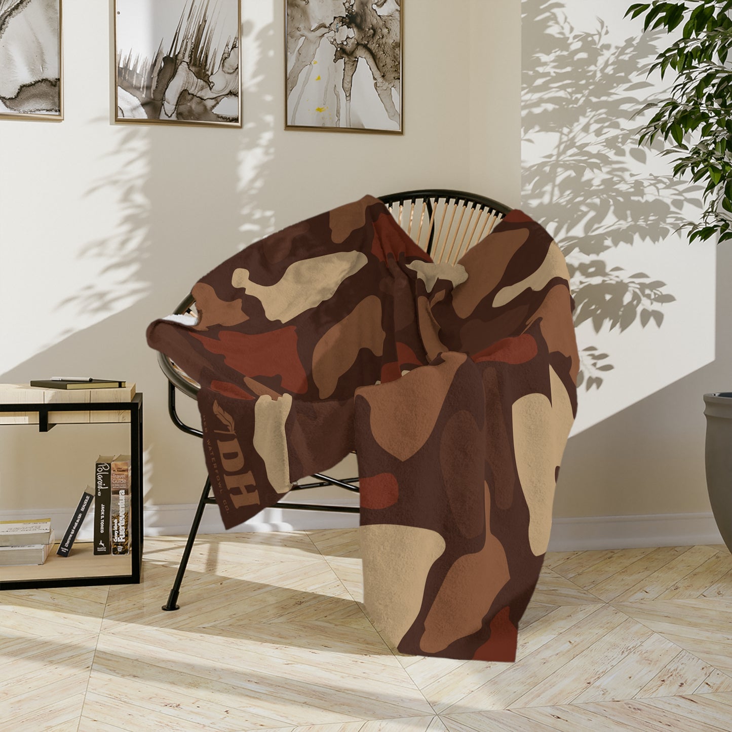 Old School Camo Fleece Blanket in Autumn 60"x50"