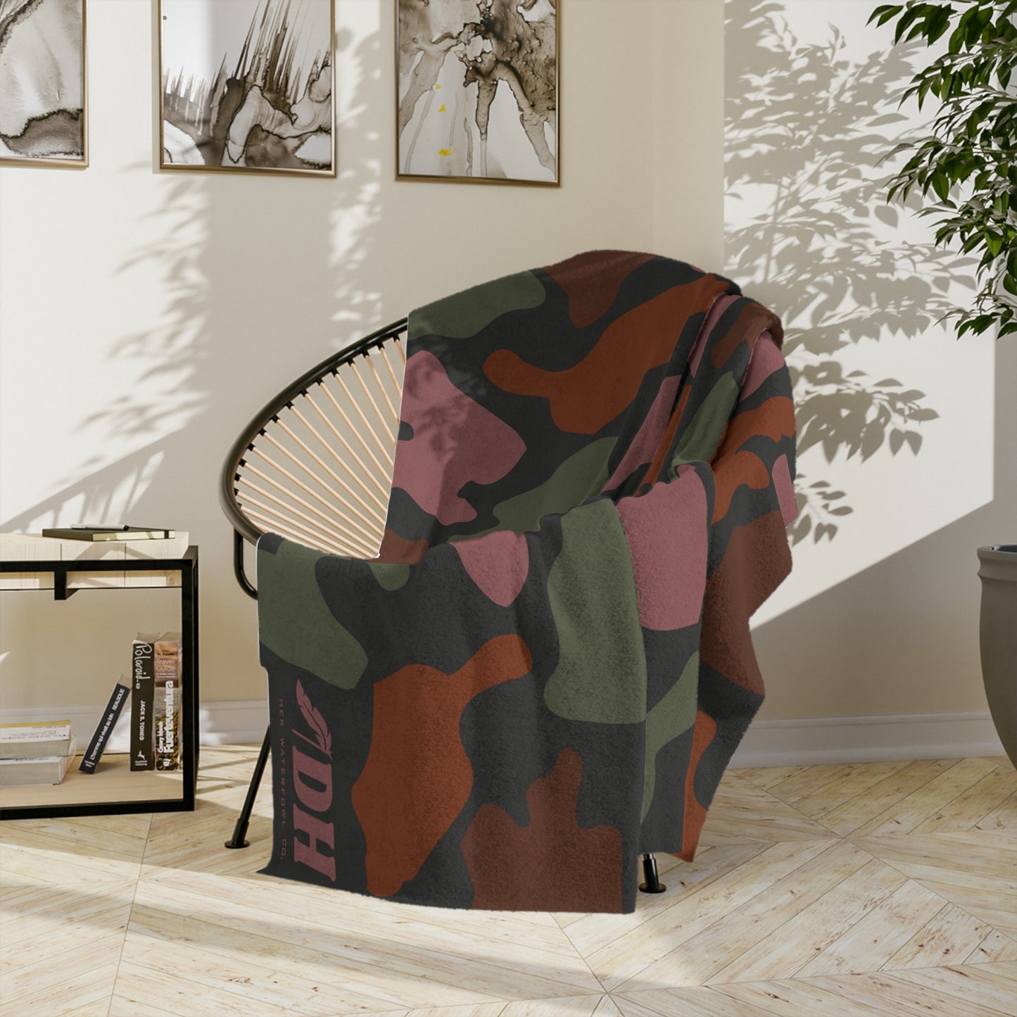 Old School Camo Fleece Blanket in Stream 80"x60"