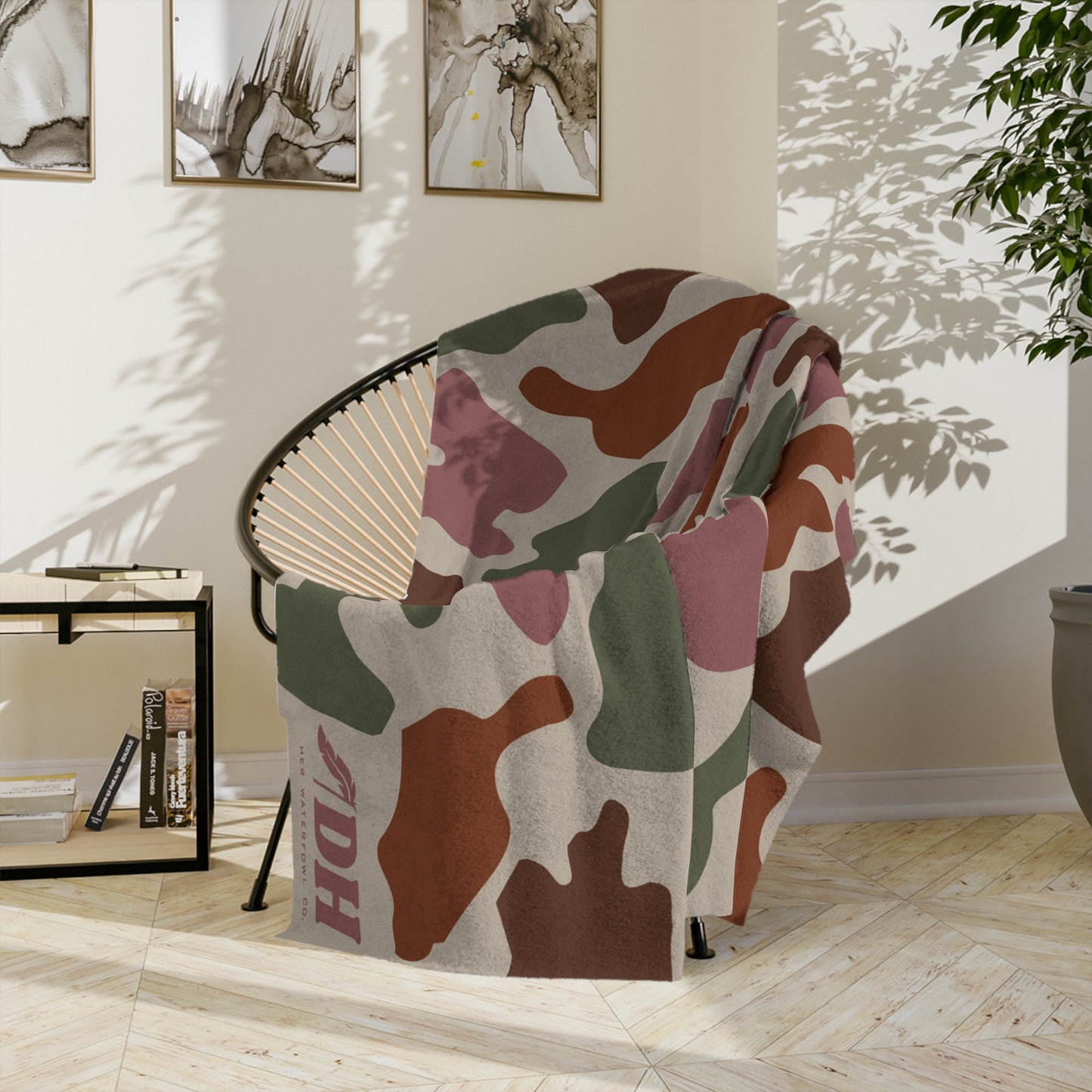 Old School Camo Fleece Blanket in Fall 80"x60"