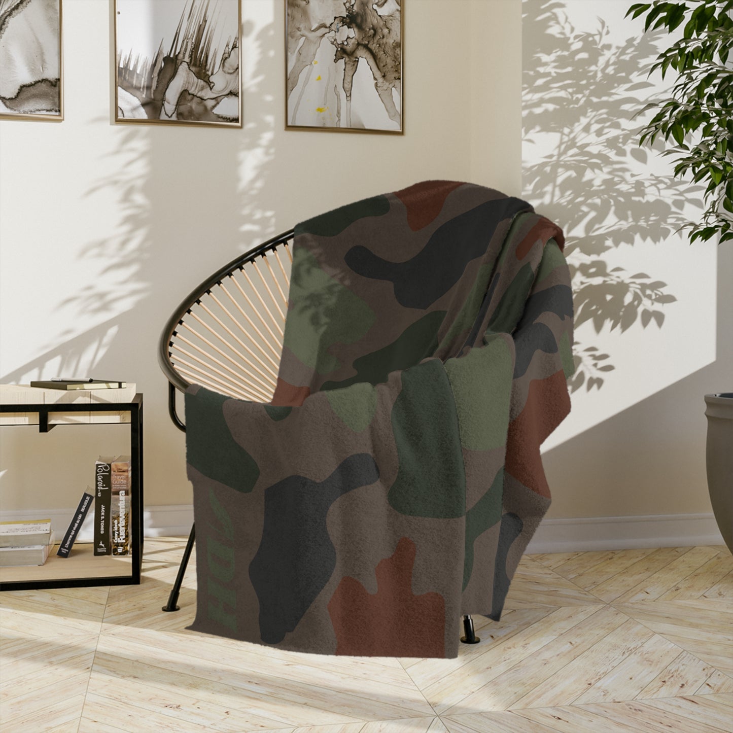 Old School Camo Fleece Blanket in Spruce 80"x60"