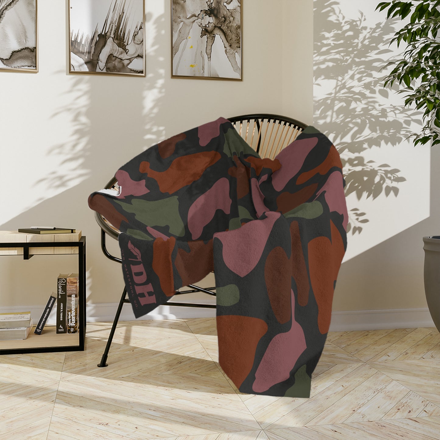 Old School Camo Fleece Blanket in Stream 60"x50"