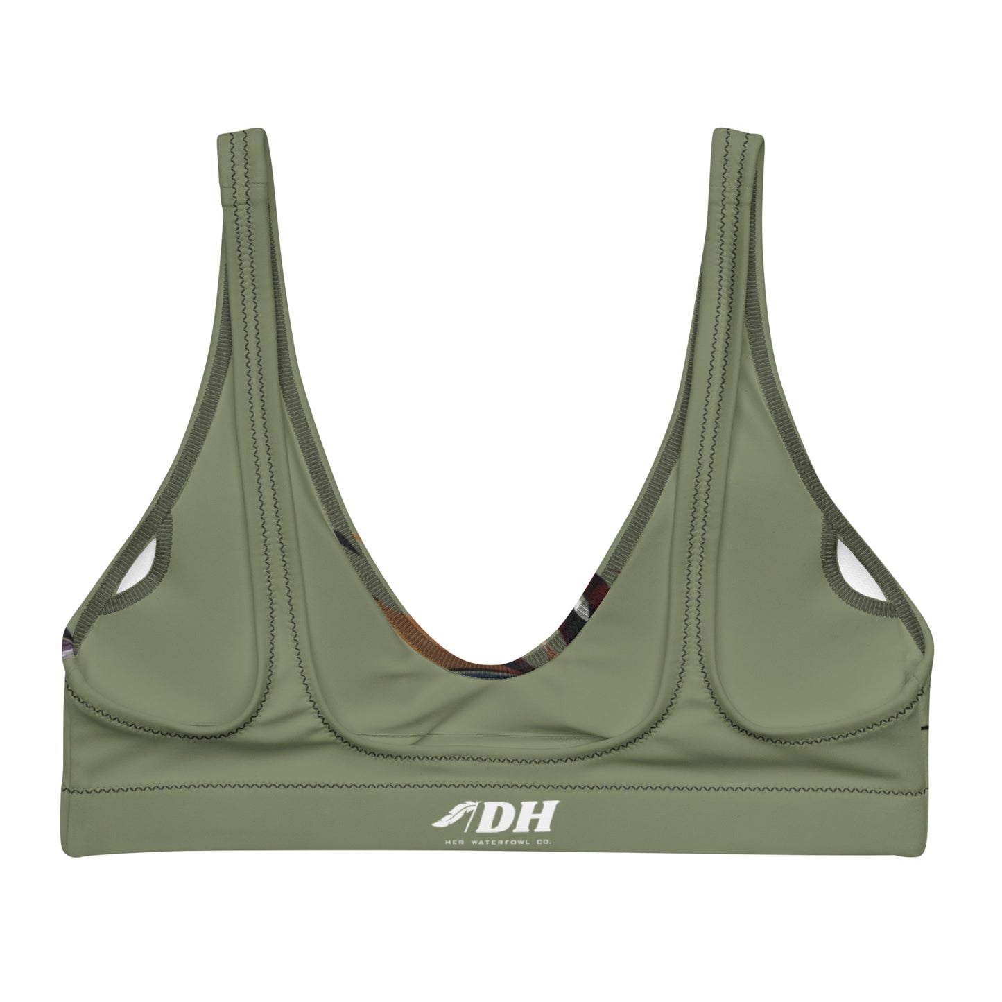 DH Camo Feather Bikini Top in Light Olive