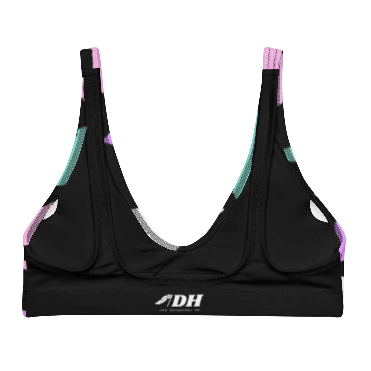 DH Cotton Candy Ducks Bikini Top in Black