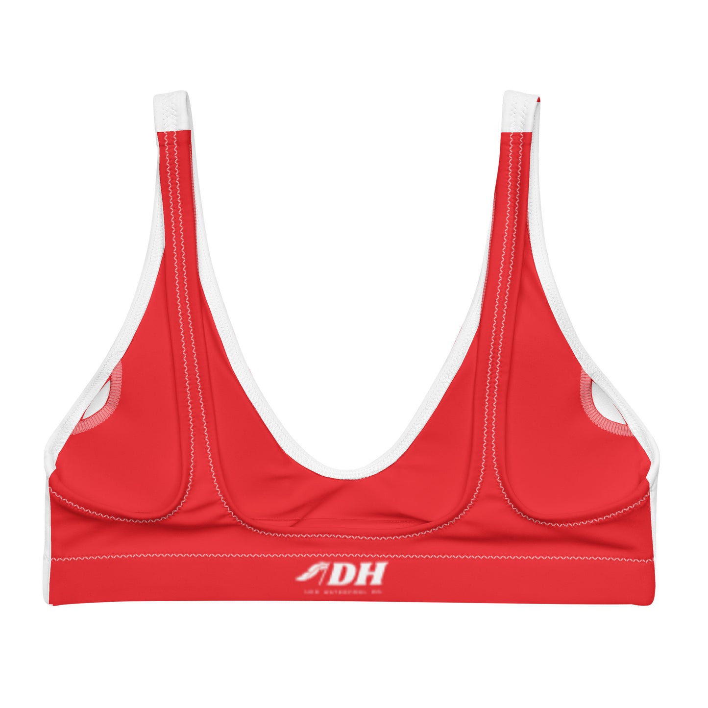 DH King Eider Bikini Top in Cherry/White