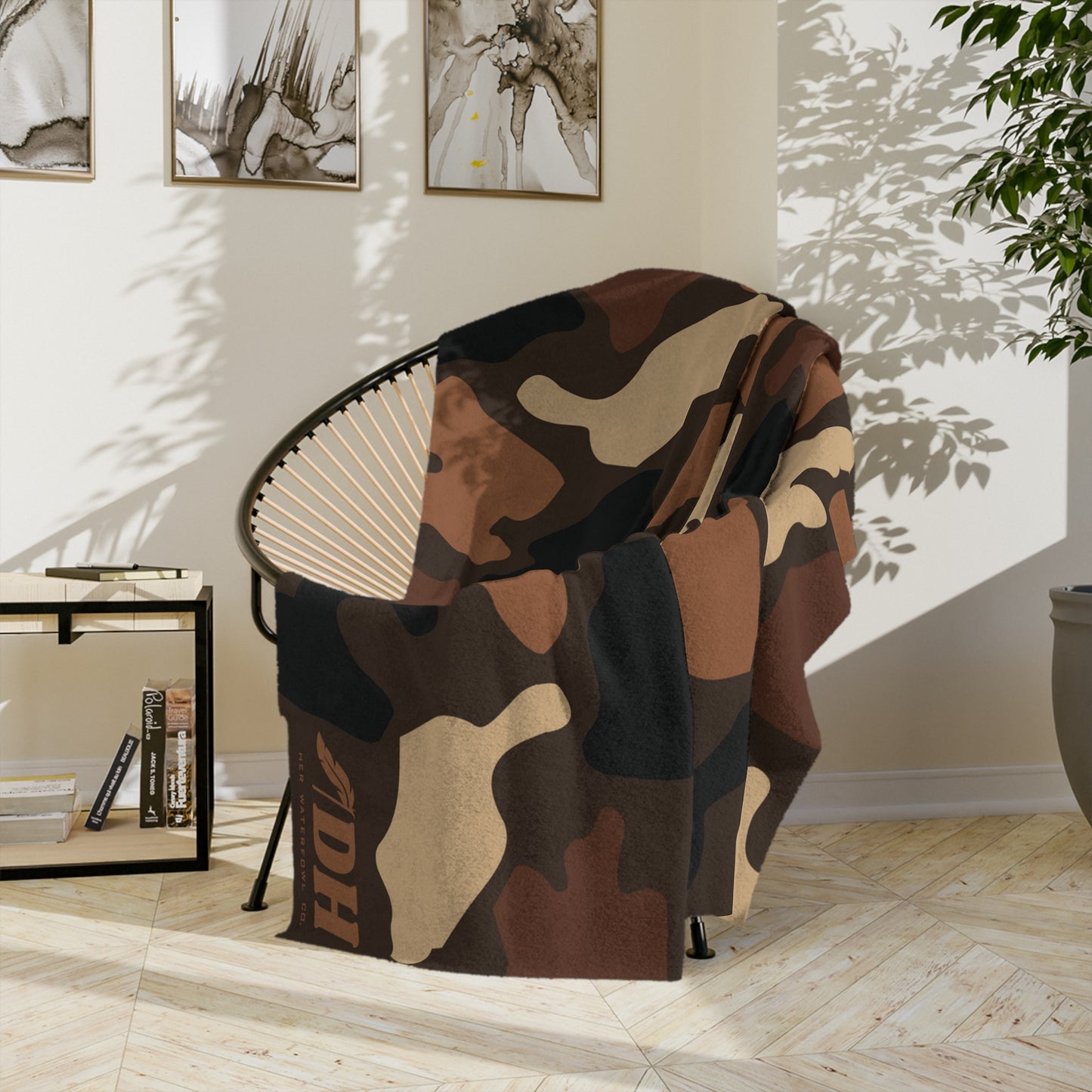 Old School Camo Fleece Blanket in Smores 80"x60"
