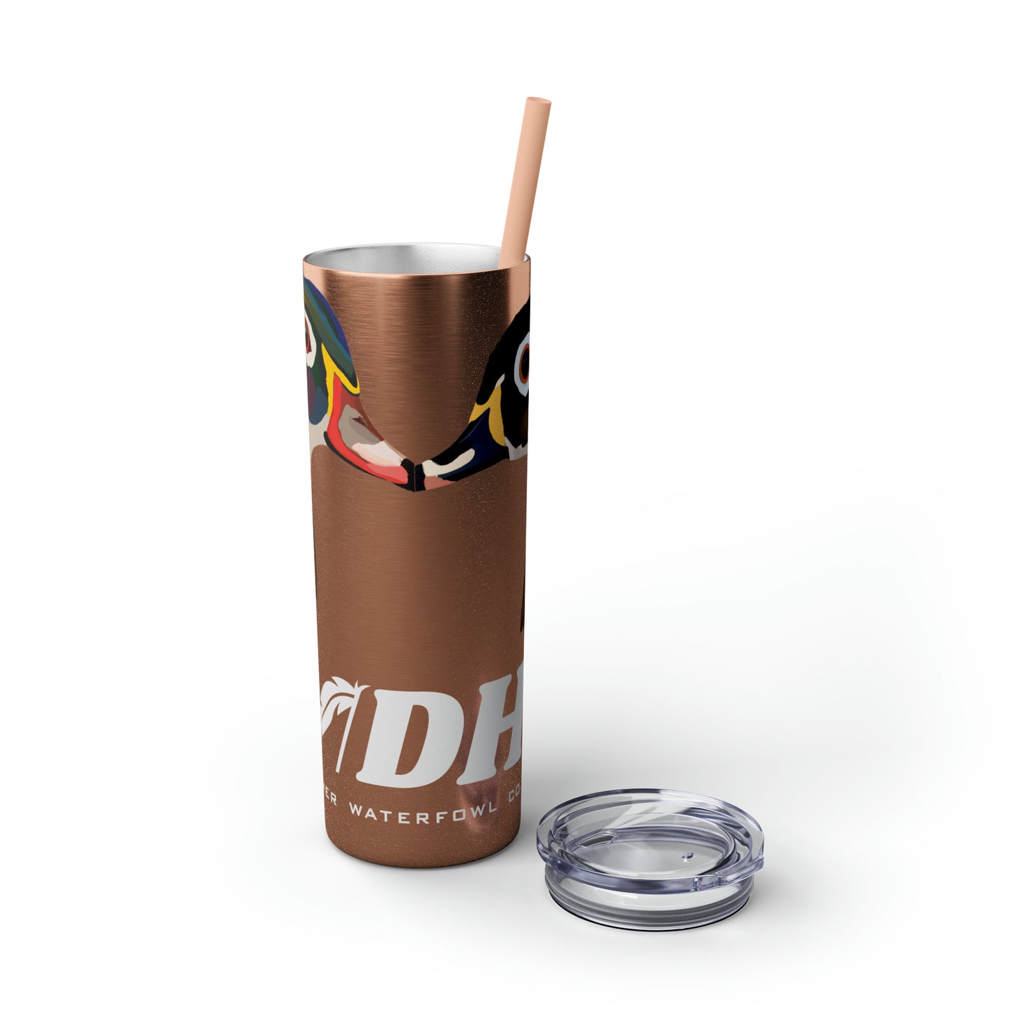 Woodie Drake & Hen Skinny Tumbler with Straw (Multiple Colors)