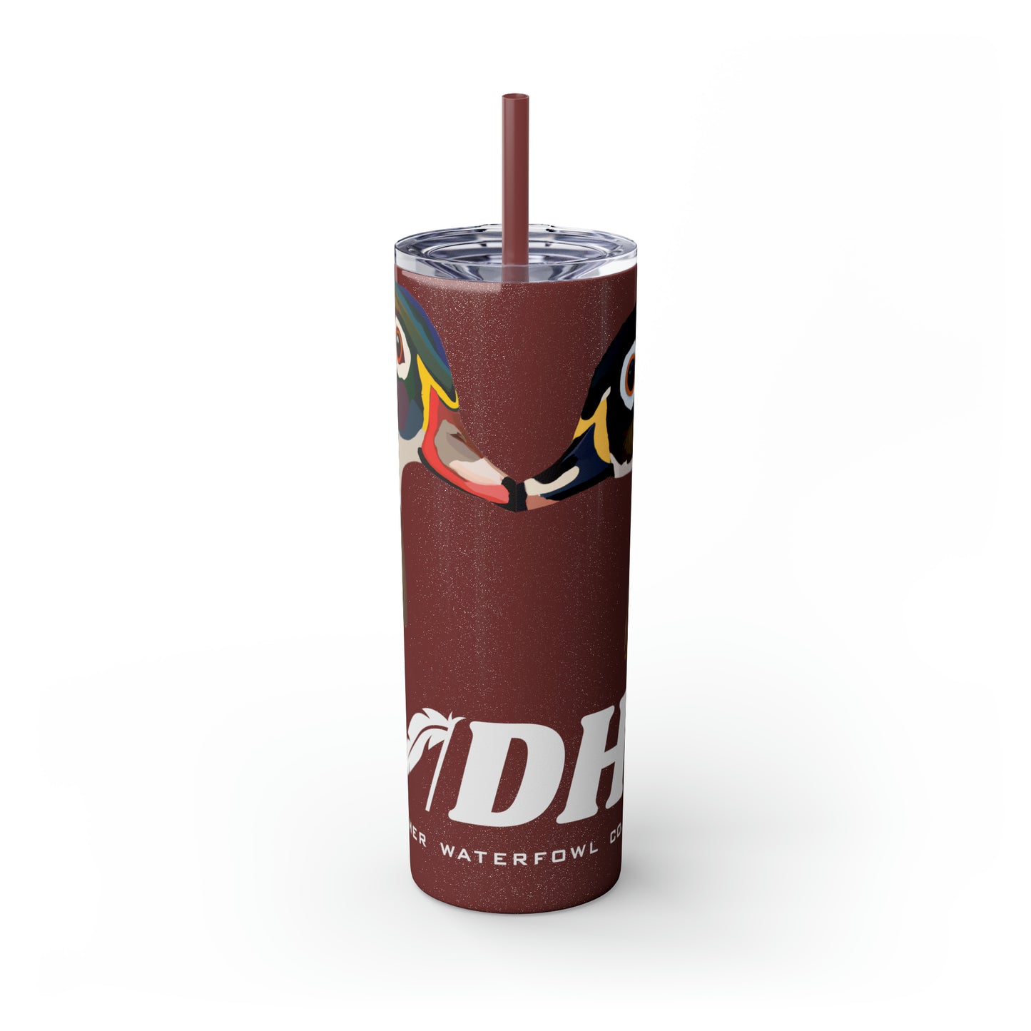 Woodie Drake & Hen Skinny Tumbler with Straw (Multiple Colors)