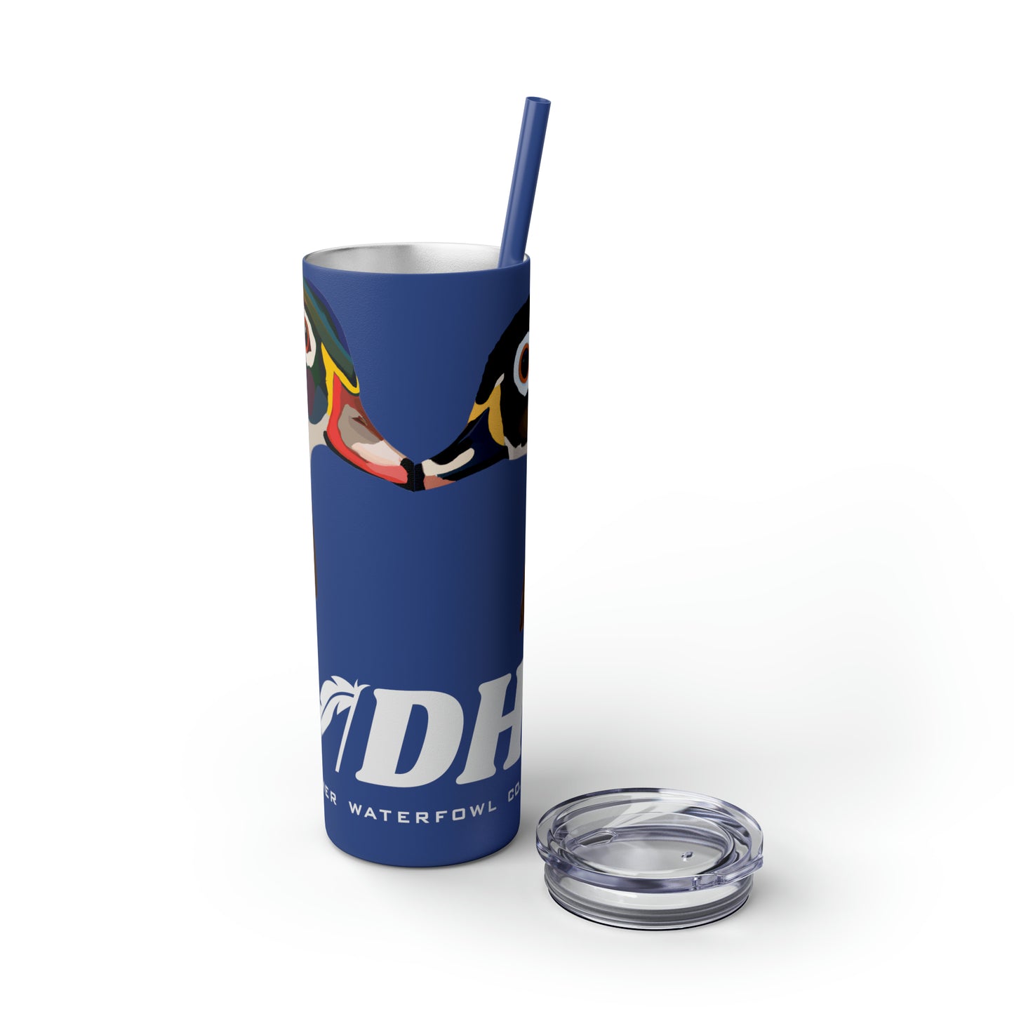 Woodie Drake & Hen Skinny Tumbler with Straw (Multiple Colors)