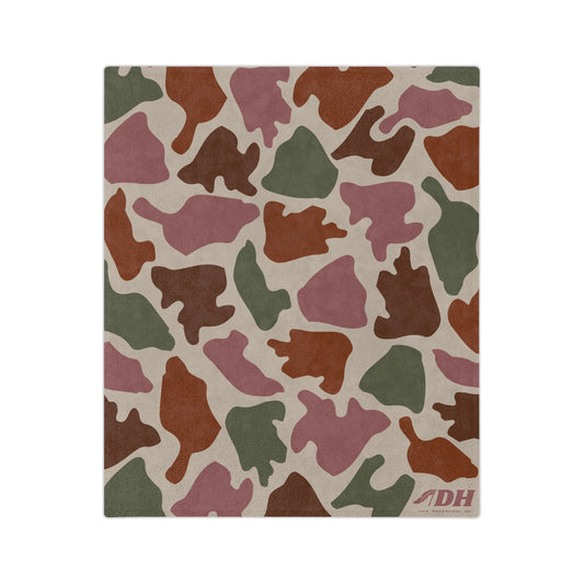 Old School Camo Fleece Blanket in Fall 60"x50"