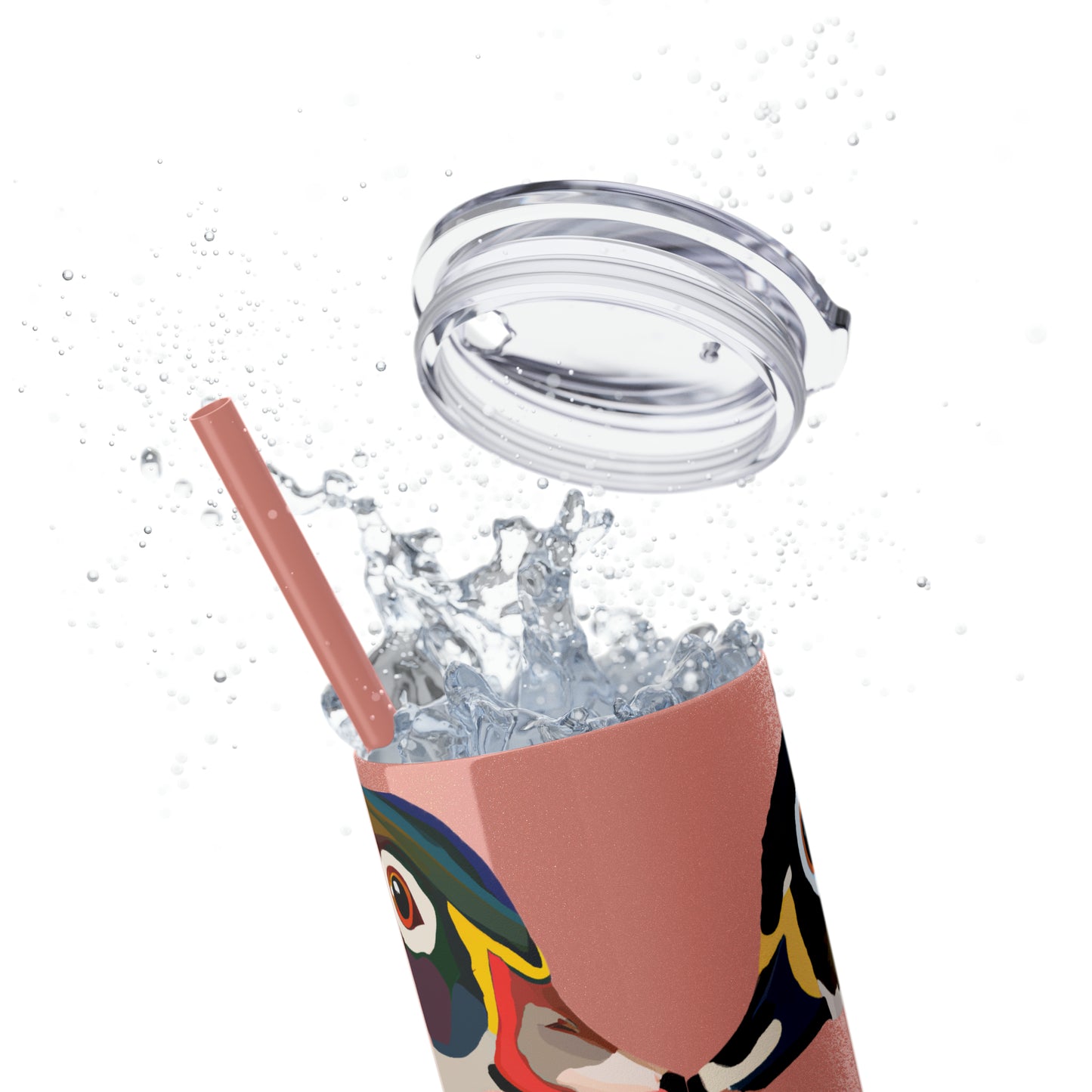 Woodie Drake & Hen Skinny Tumbler with Straw (Multiple Colors)