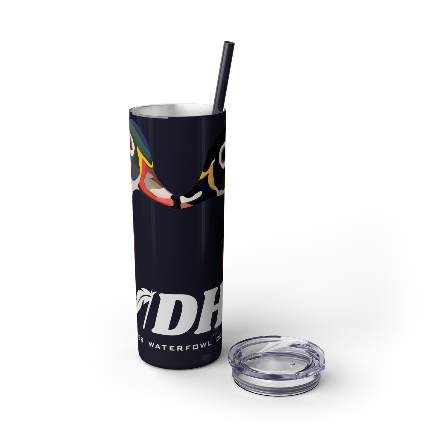 Woodie Drake & Hen Skinny Tumbler with Straw (Multiple Colors)