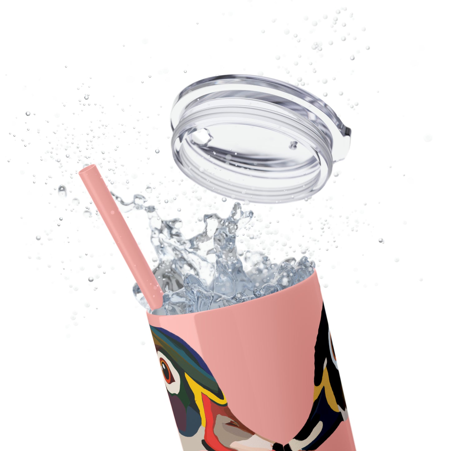 Woodie Drake & Hen Skinny Tumbler with Straw (Multiple Colors)