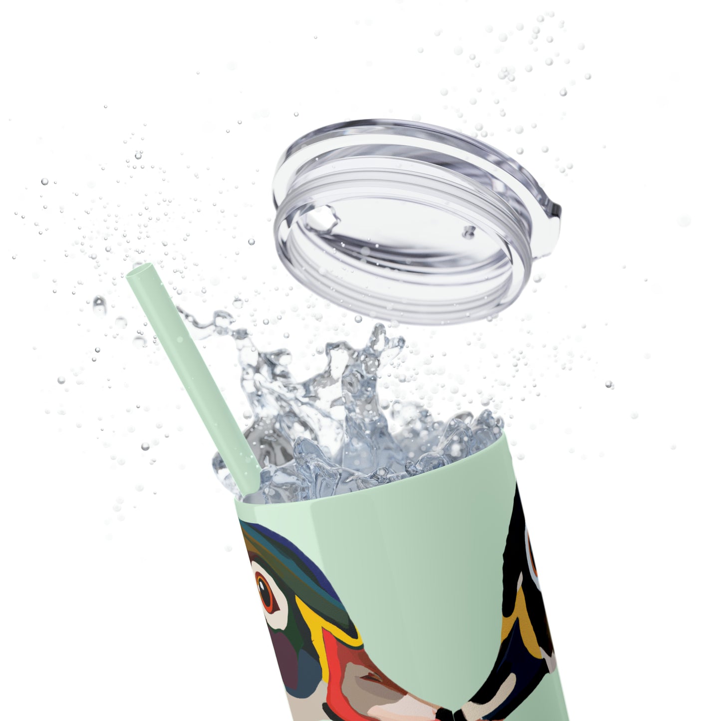 Woodie Drake & Hen Skinny Tumbler with Straw (Multiple Colors)