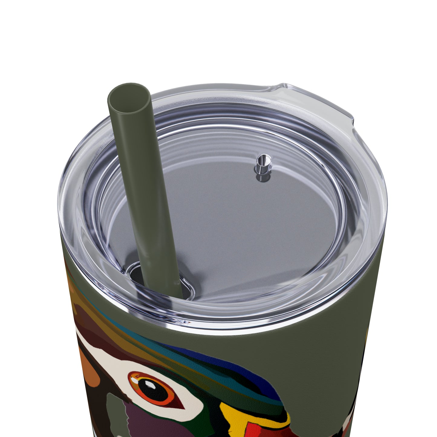 Woodie Drake & Hen Skinny Tumbler with Straw (Multiple Colors)