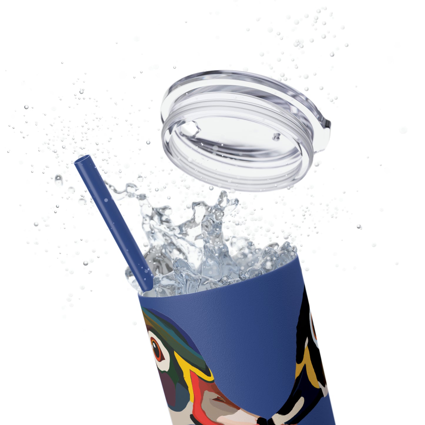 Woodie Drake & Hen Skinny Tumbler with Straw (Multiple Colors)