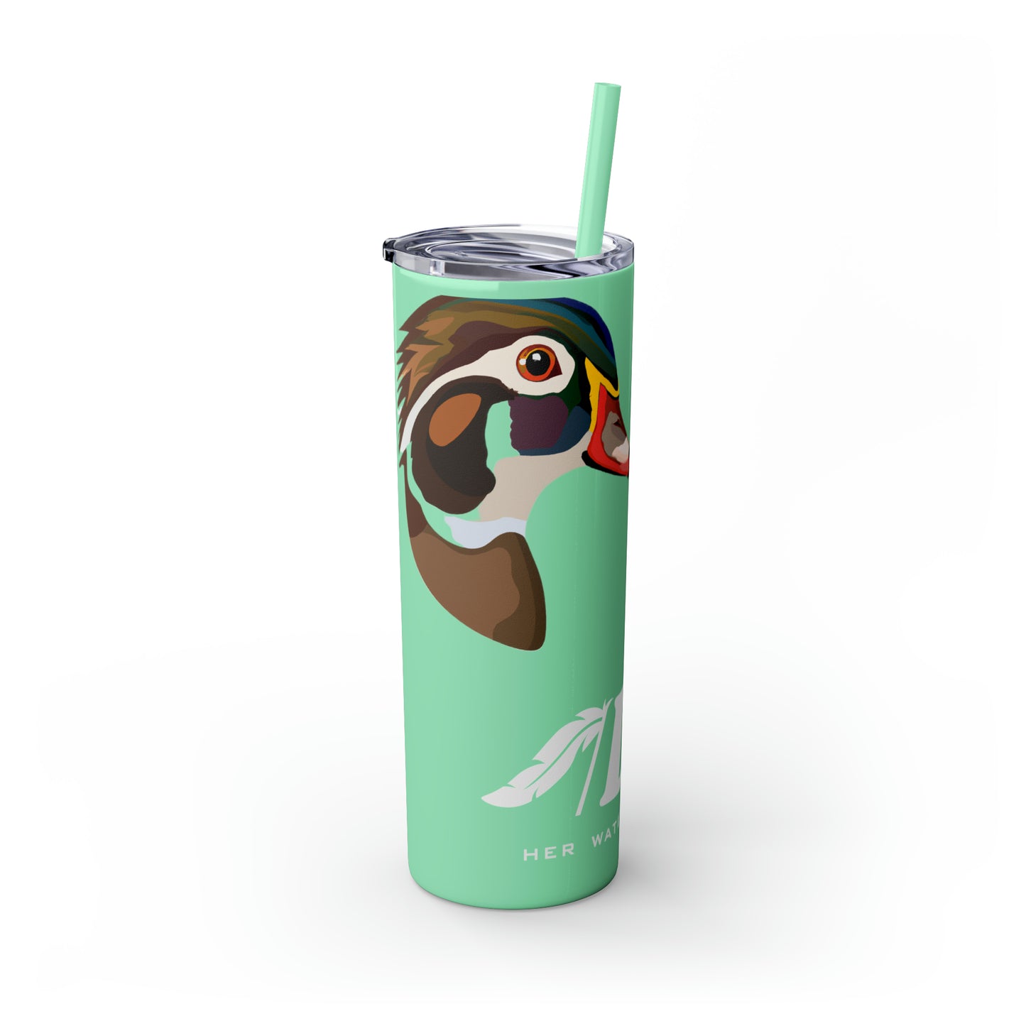 Woodie Drake & Hen Skinny Tumbler with Straw (Multiple Colors)