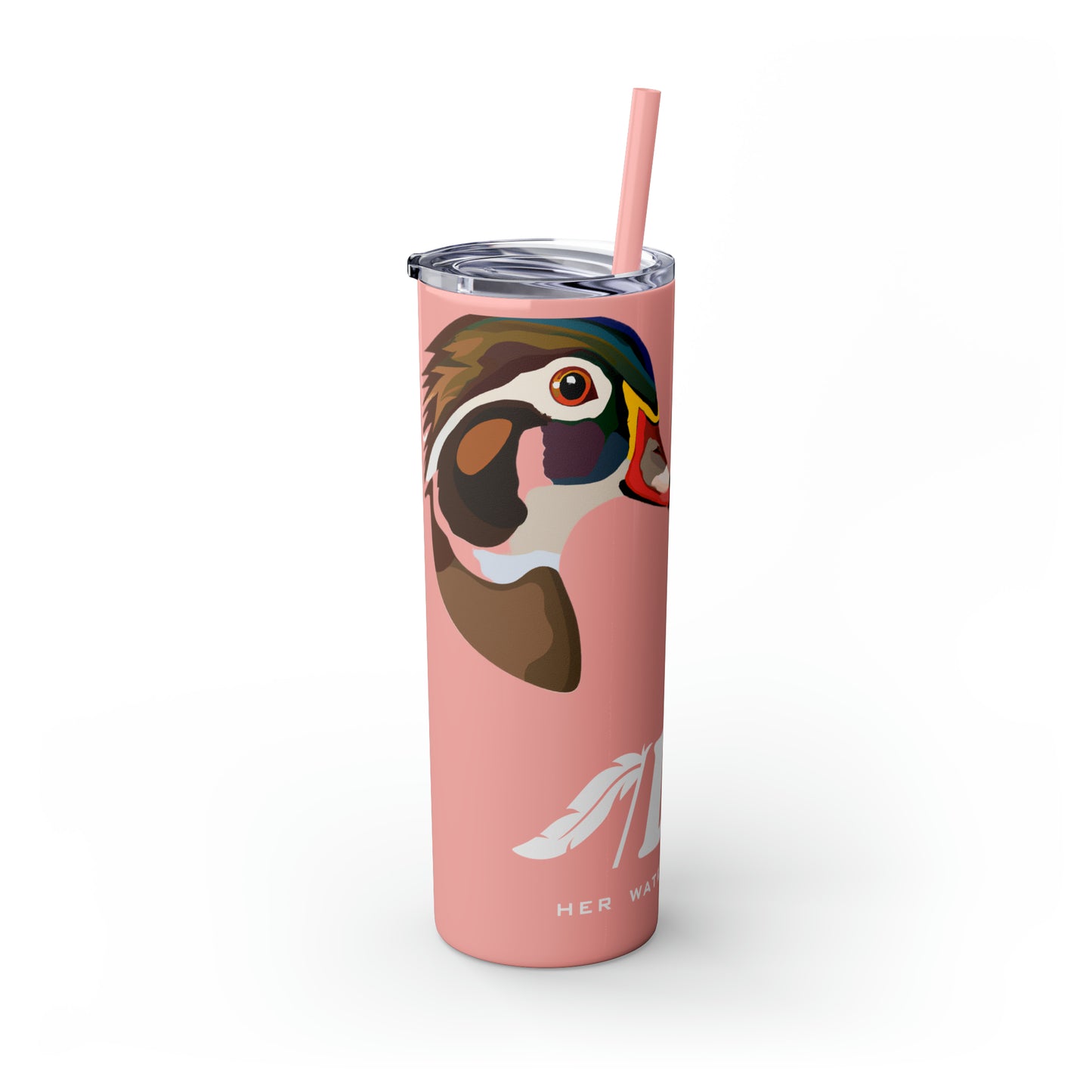 Woodie Drake & Hen Skinny Tumbler with Straw (Multiple Colors)