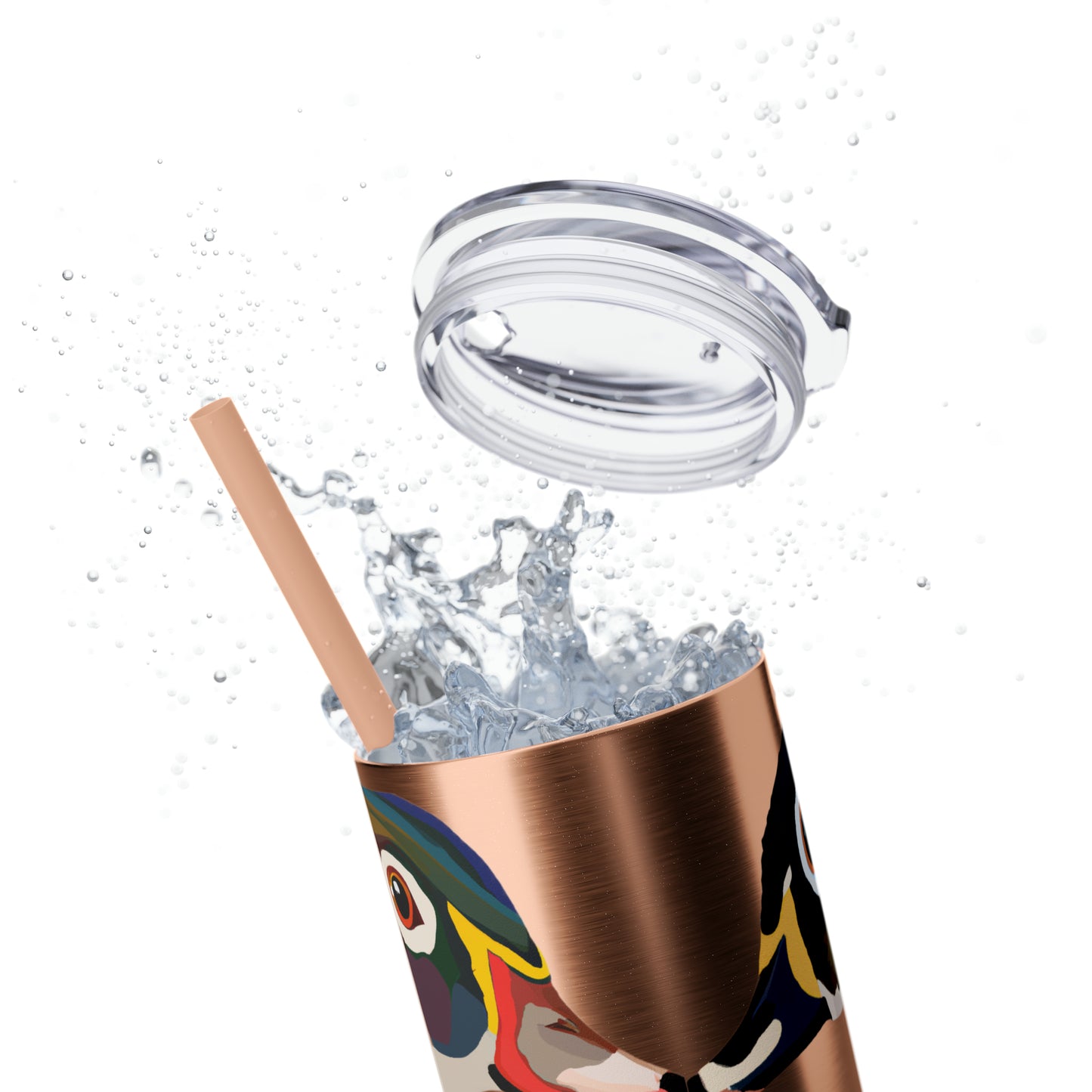 Woodie Drake & Hen Skinny Tumbler with Straw (Multiple Colors)