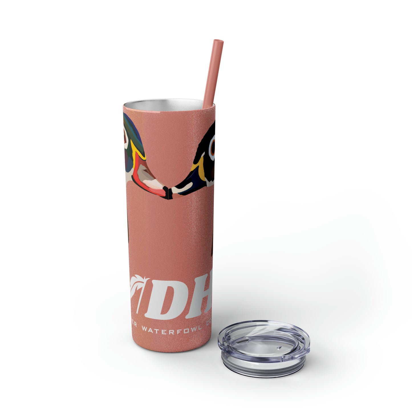 Woodie Drake & Hen Skinny Tumbler with Straw (Multiple Colors)