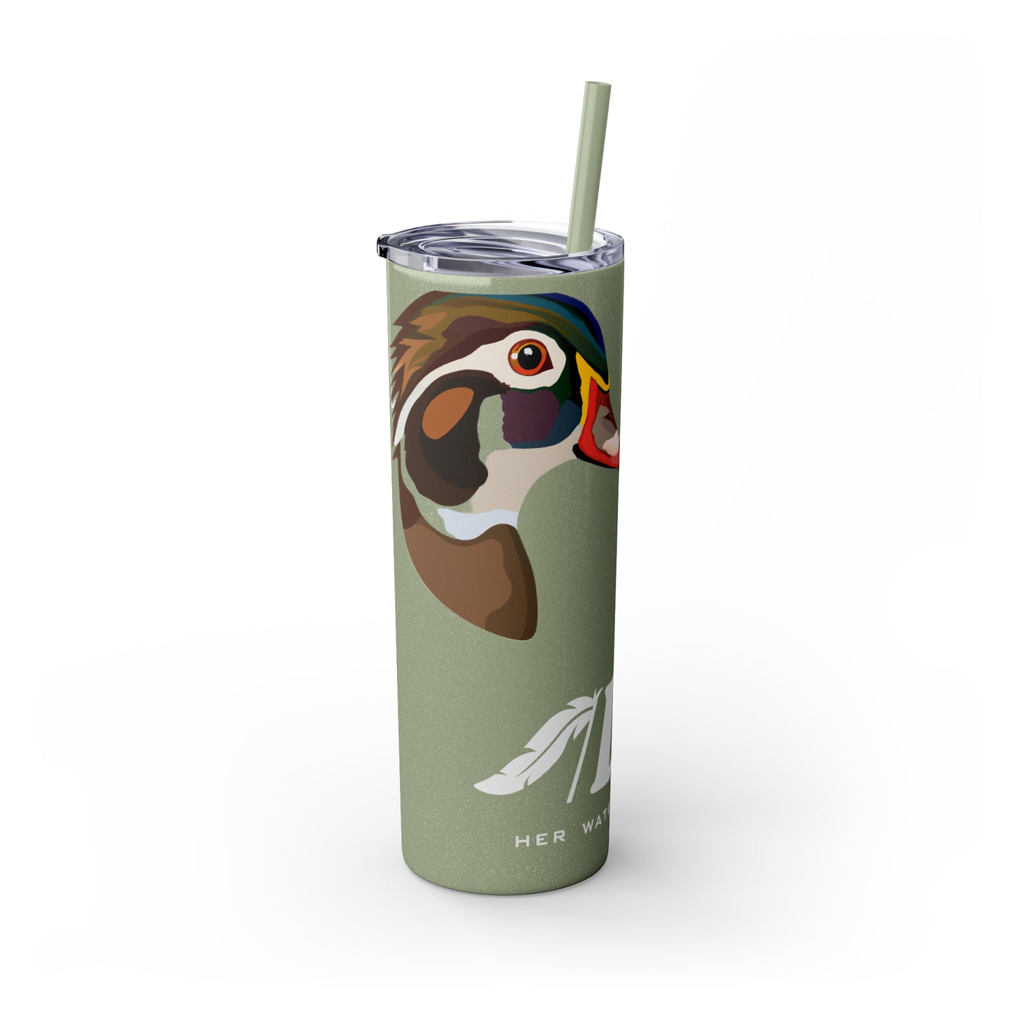 Woodie Drake & Hen Skinny Tumbler with Straw (Multiple Colors)