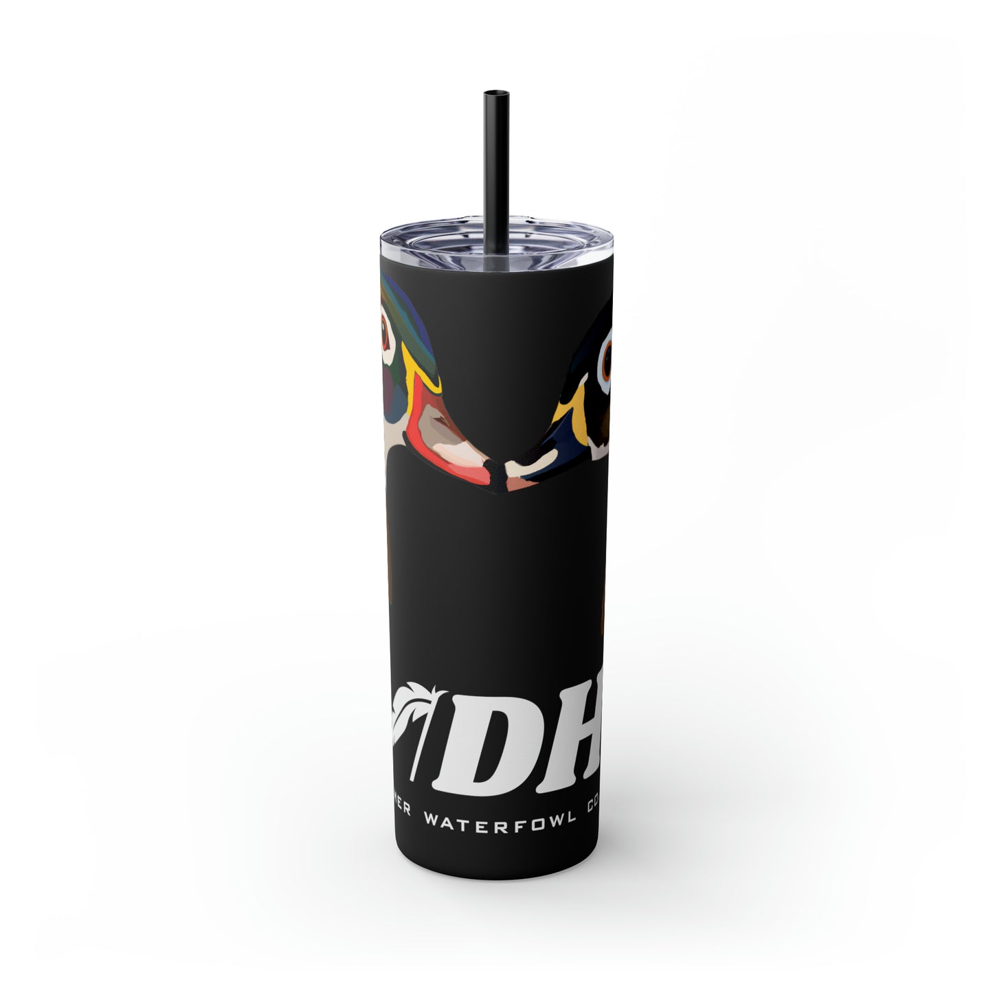 Woodie Drake & Hen Skinny Tumbler with Straw (Multiple Colors)