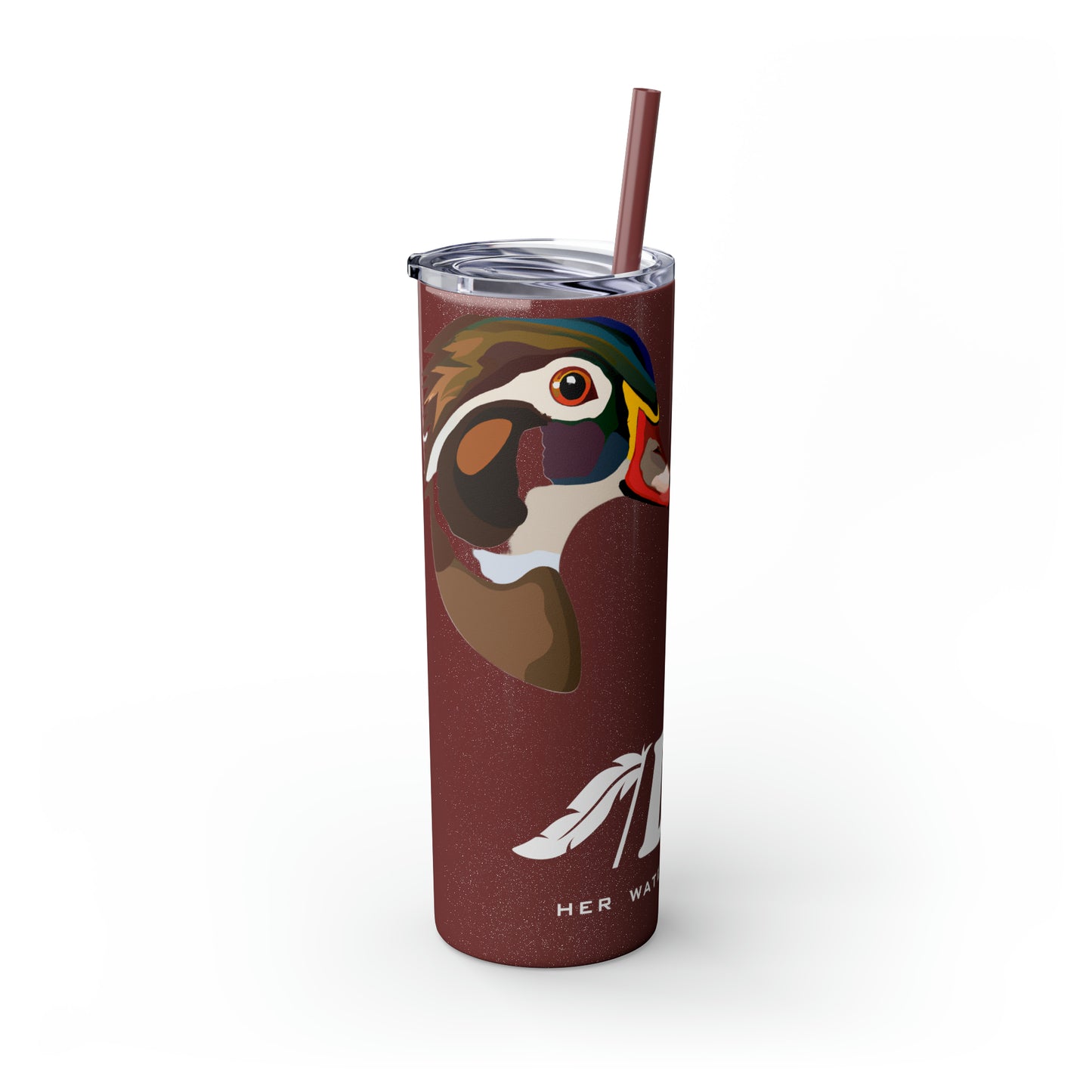 Woodie Drake & Hen Skinny Tumbler with Straw (Multiple Colors)