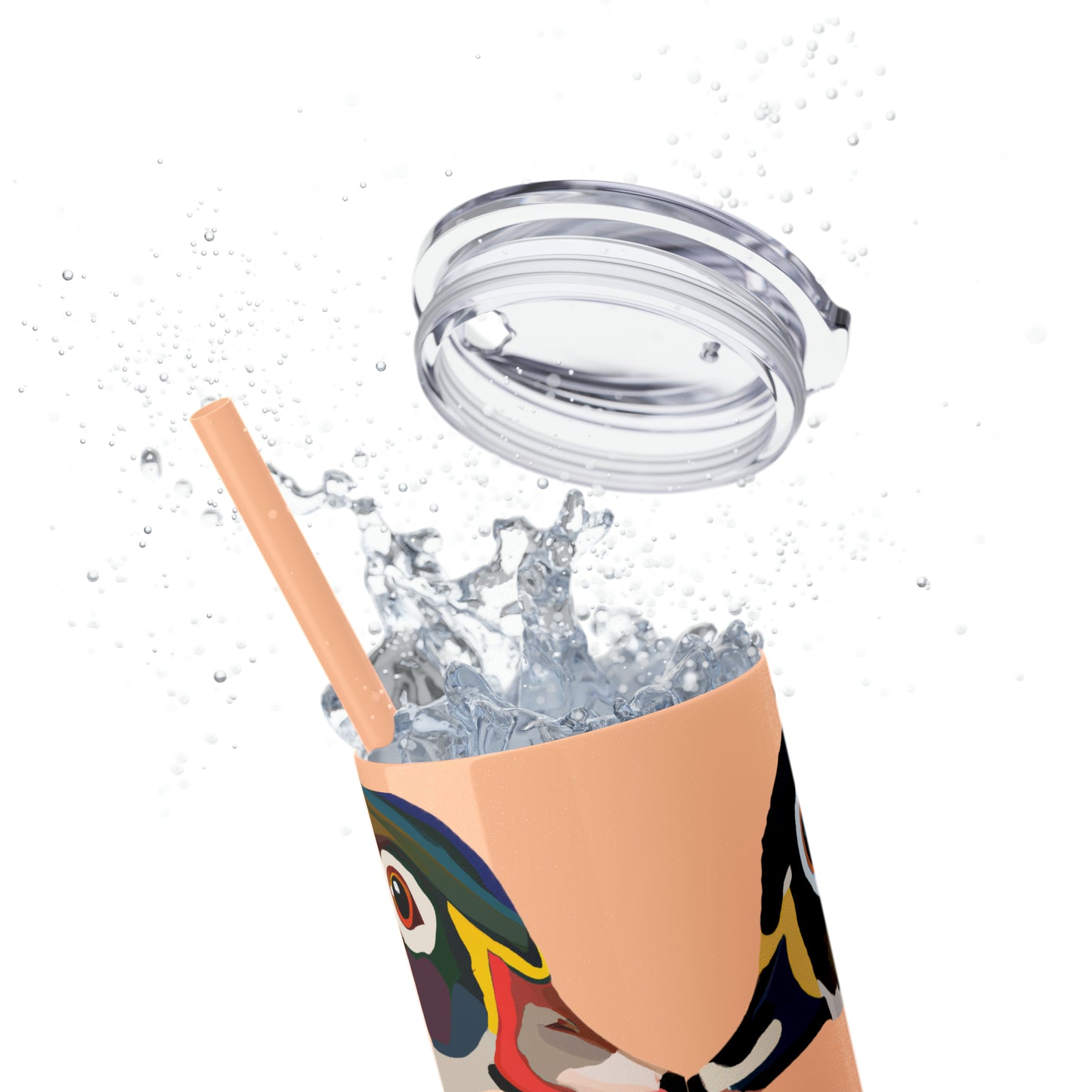 Woodie Drake & Hen Skinny Tumbler with Straw (Multiple Colors)