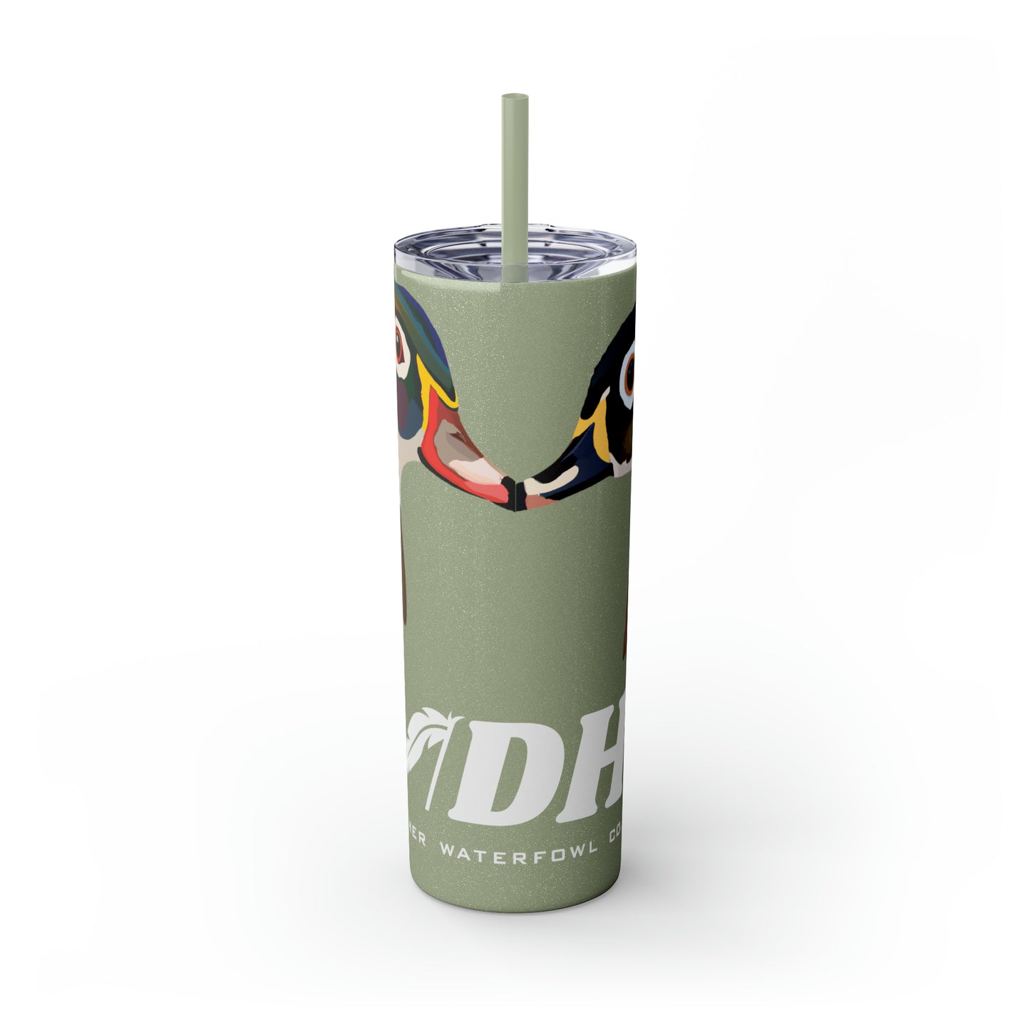 Woodie Drake & Hen Skinny Tumbler with Straw (Multiple Colors)