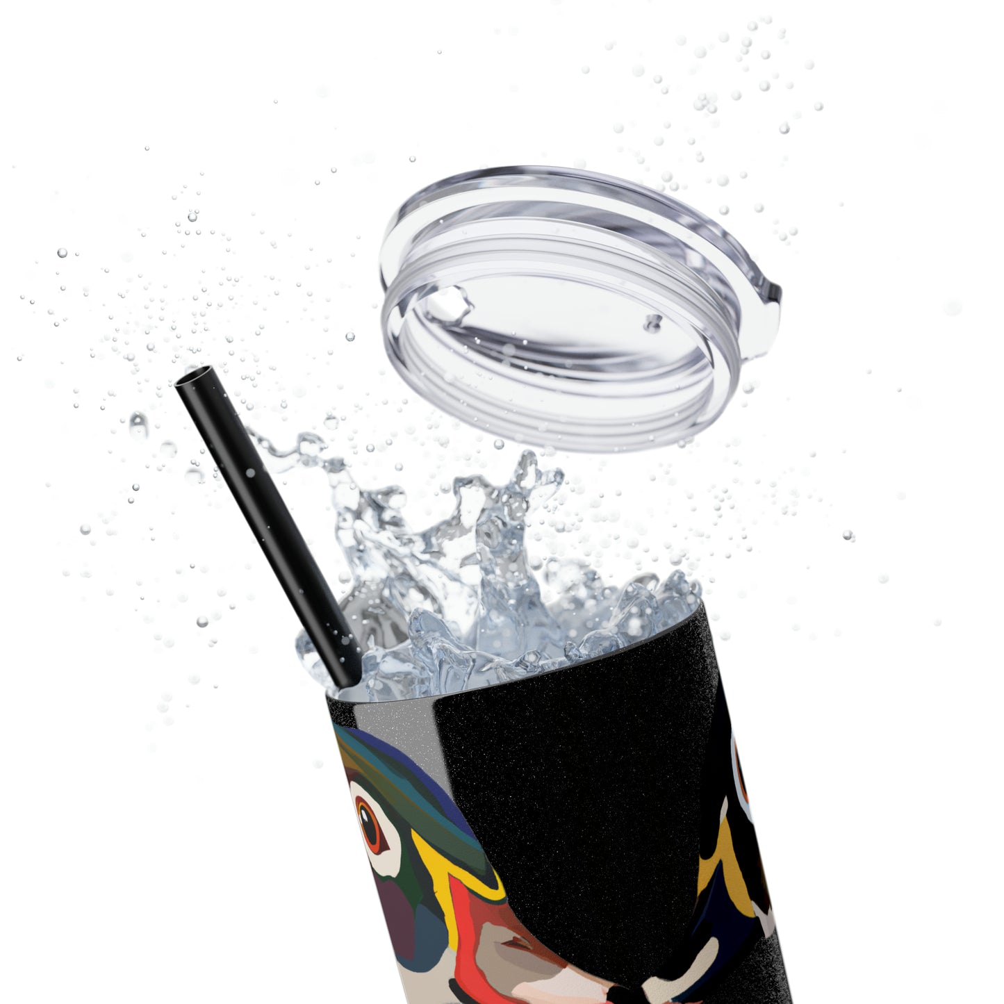 Woodie Drake & Hen Skinny Tumbler with Straw (Multiple Colors)