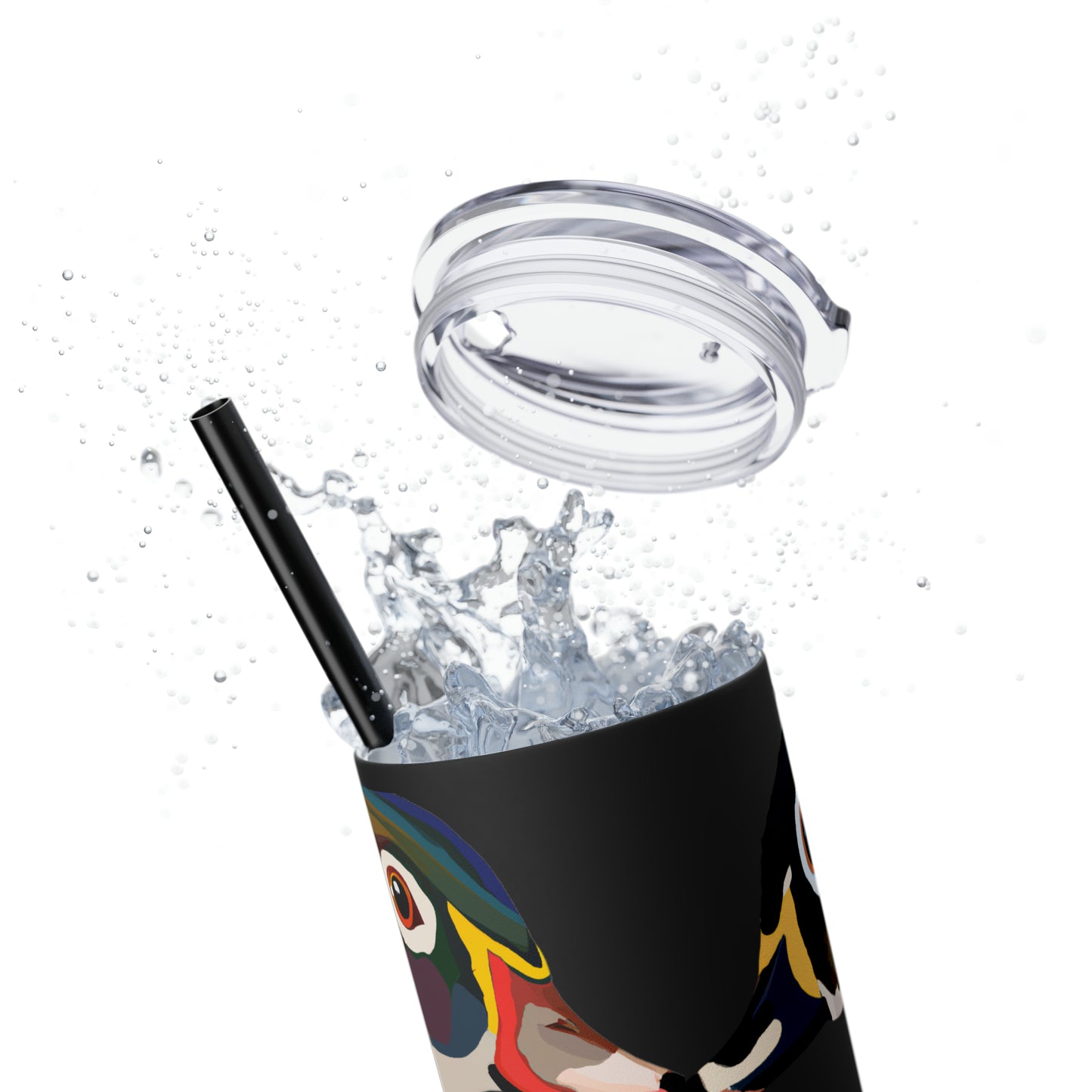 Woodie Drake & Hen Skinny Tumbler with Straw (Multiple Colors)