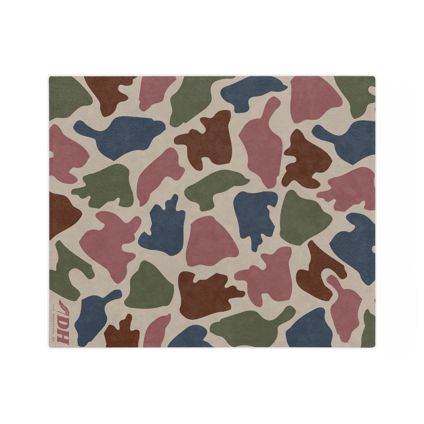 Old School Camo Fleece Blanket in Coastal 60"x50"