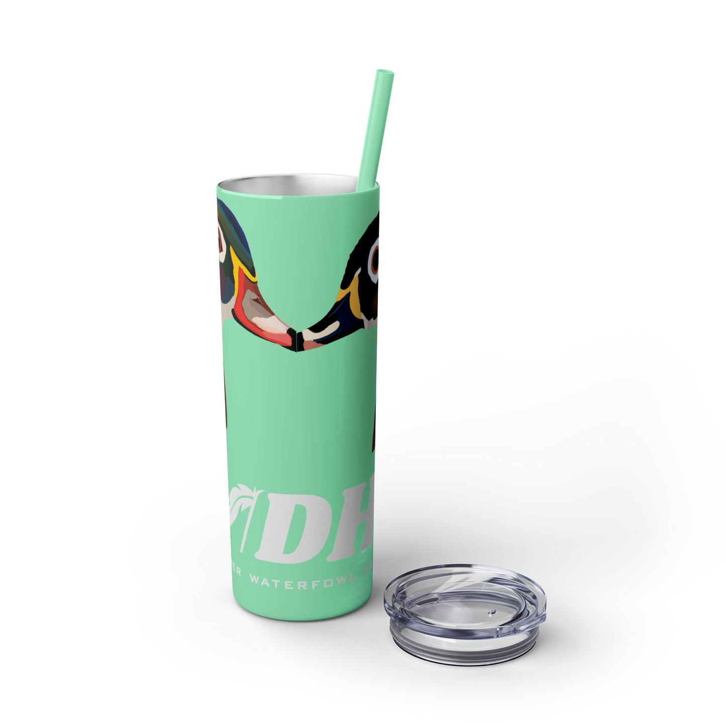 Woodie Drake & Hen Skinny Tumbler with Straw (Multiple Colors)