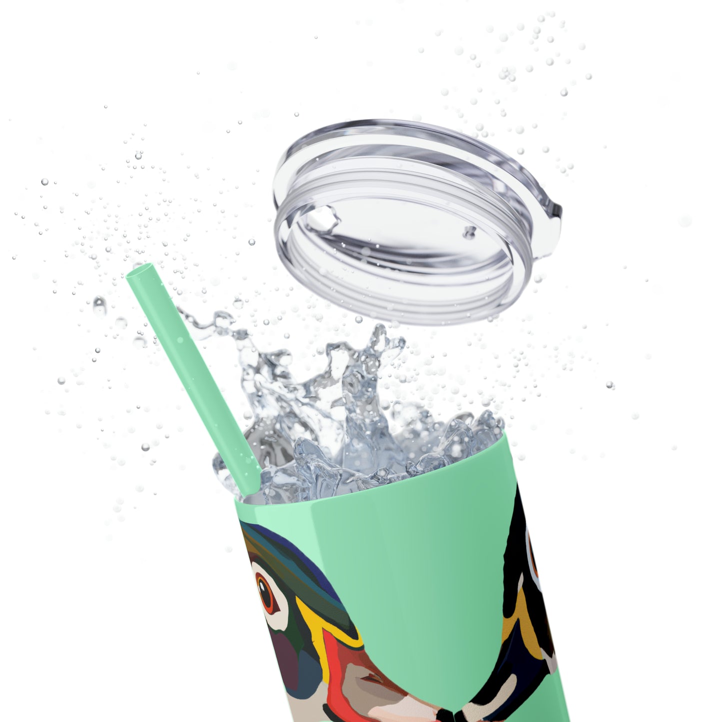 Woodie Drake & Hen Skinny Tumbler with Straw (Multiple Colors)