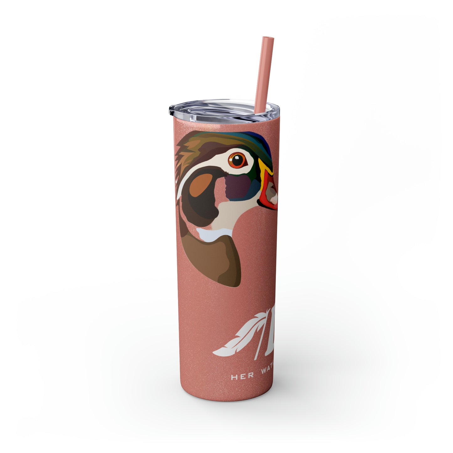 Woodie Drake & Hen Skinny Tumbler with Straw (Multiple Colors)