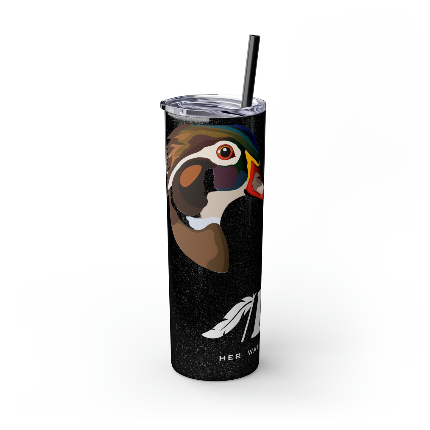 Woodie Drake & Hen Skinny Tumbler with Straw (Multiple Colors)