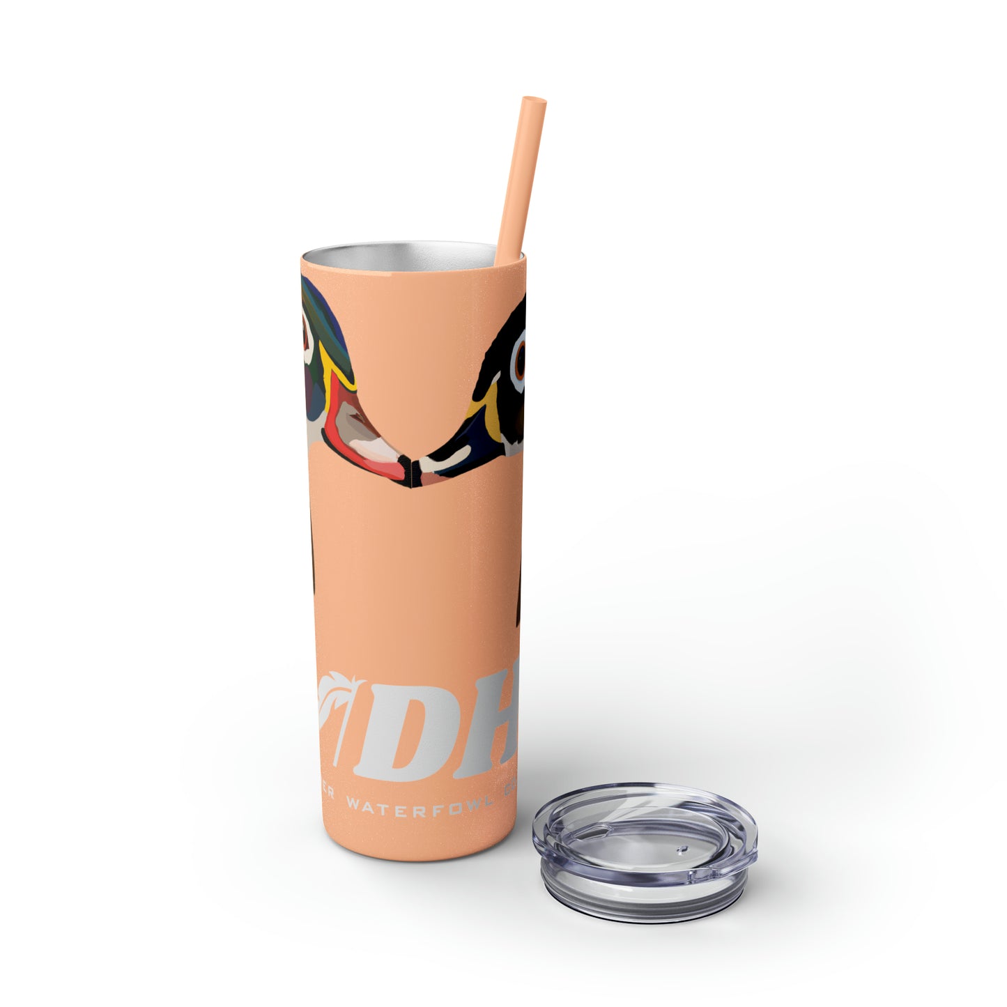 Woodie Drake & Hen Skinny Tumbler with Straw (Multiple Colors)