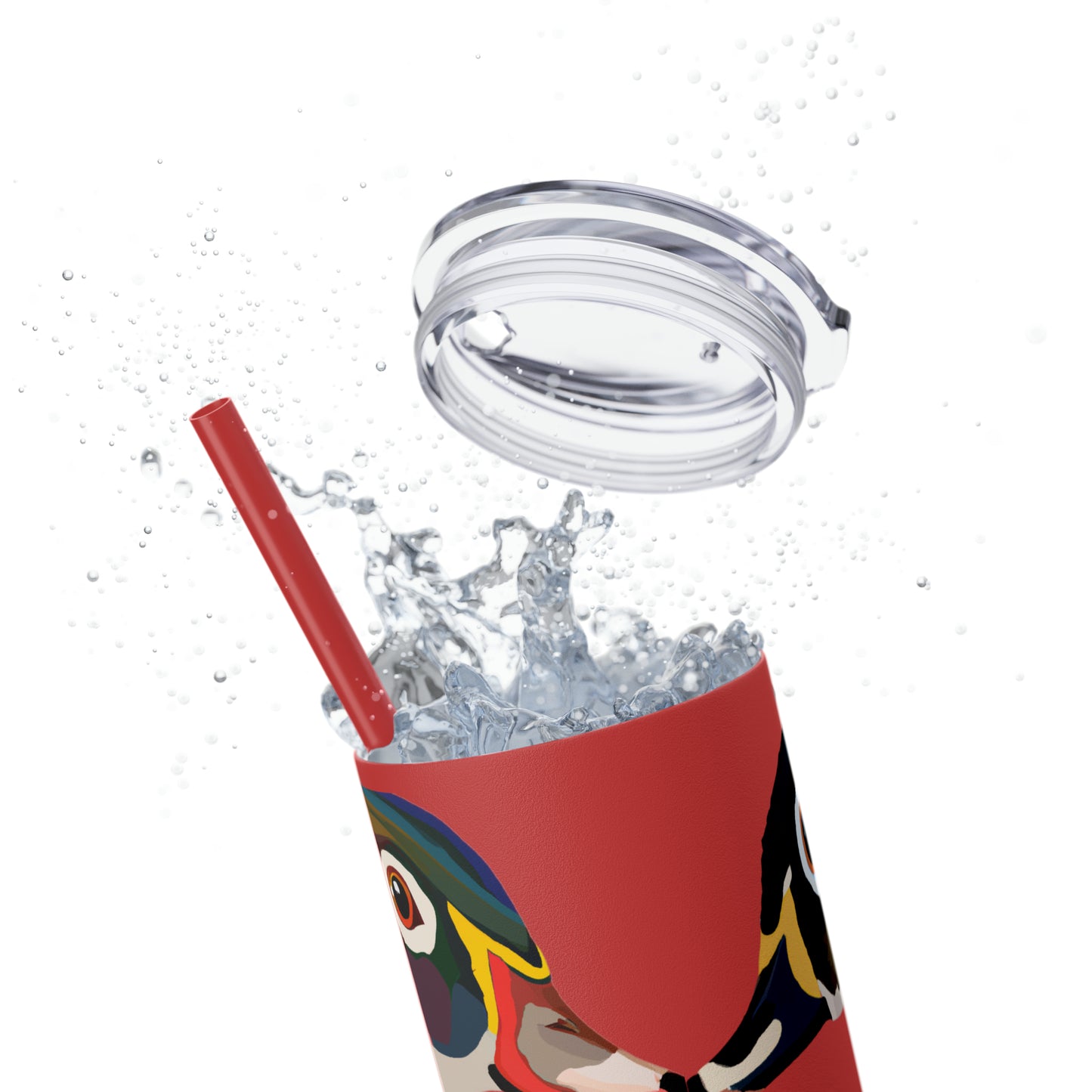 Woodie Drake & Hen Skinny Tumbler with Straw (Multiple Colors)