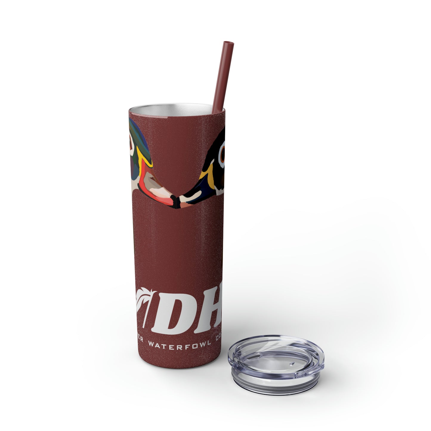 Woodie Drake & Hen Skinny Tumbler with Straw (Multiple Colors)