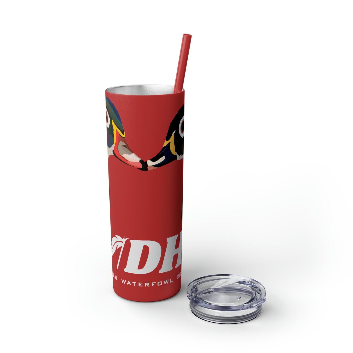 Woodie Drake & Hen Skinny Tumbler with Straw (Multiple Colors)