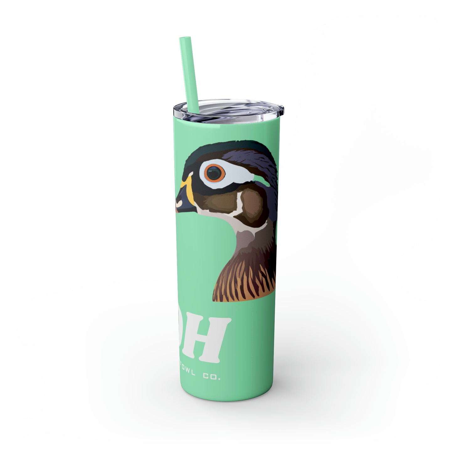 Woodie Drake & Hen Skinny Tumbler with Straw (Multiple Colors)