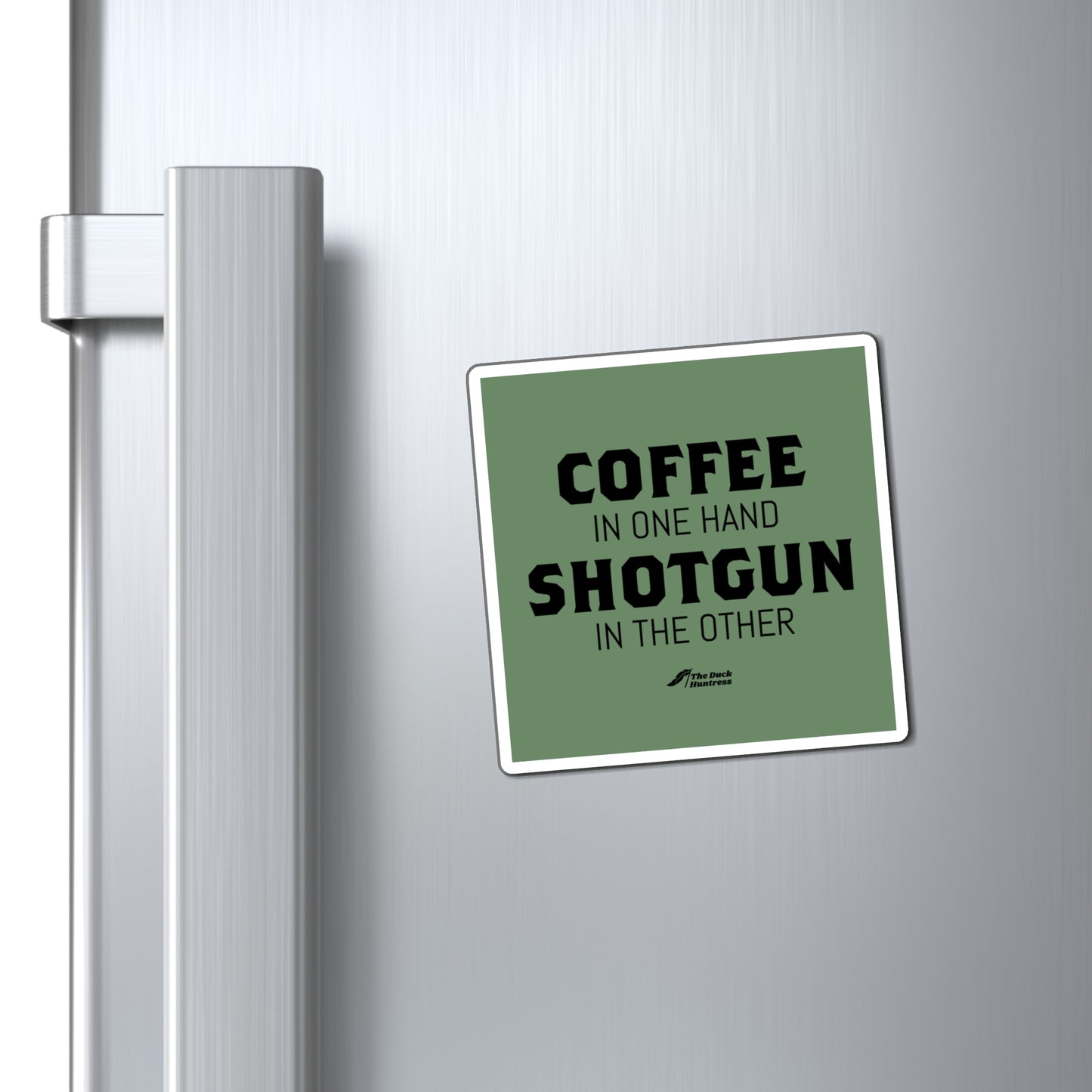 Coffee & Shotguns Magnet (Olive Green Version)
