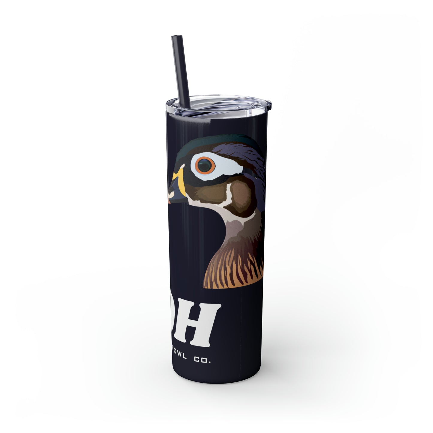 Woodie Drake & Hen Skinny Tumbler with Straw (Multiple Colors)