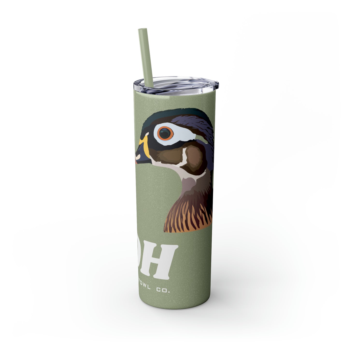 Woodie Drake & Hen Skinny Tumbler with Straw (Multiple Colors)